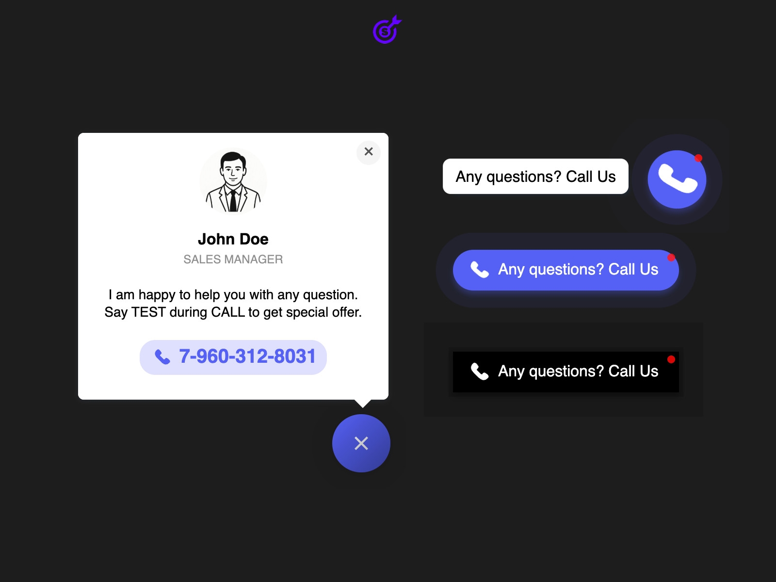 Thumbnail 1 for Click to Call, a Framer Marketplace template by Smartarget.