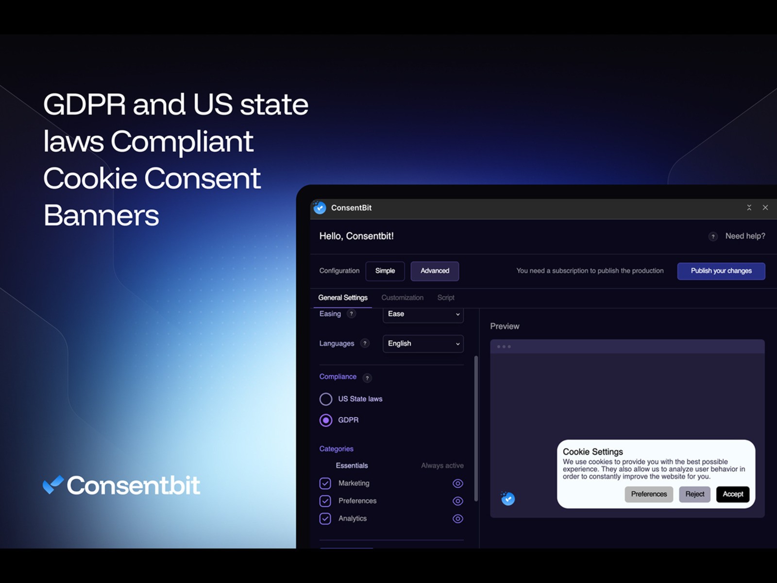Thumbnail 1 for ConsentBit, a Framer Marketplace template by Seattle New Media.