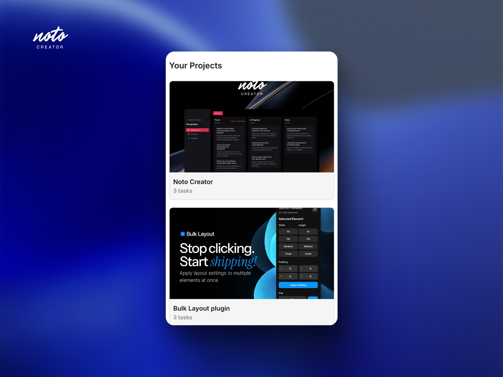Thumbnail 1 for Noto Creator, a Framer Marketplace plugin by Frederik Roessell.