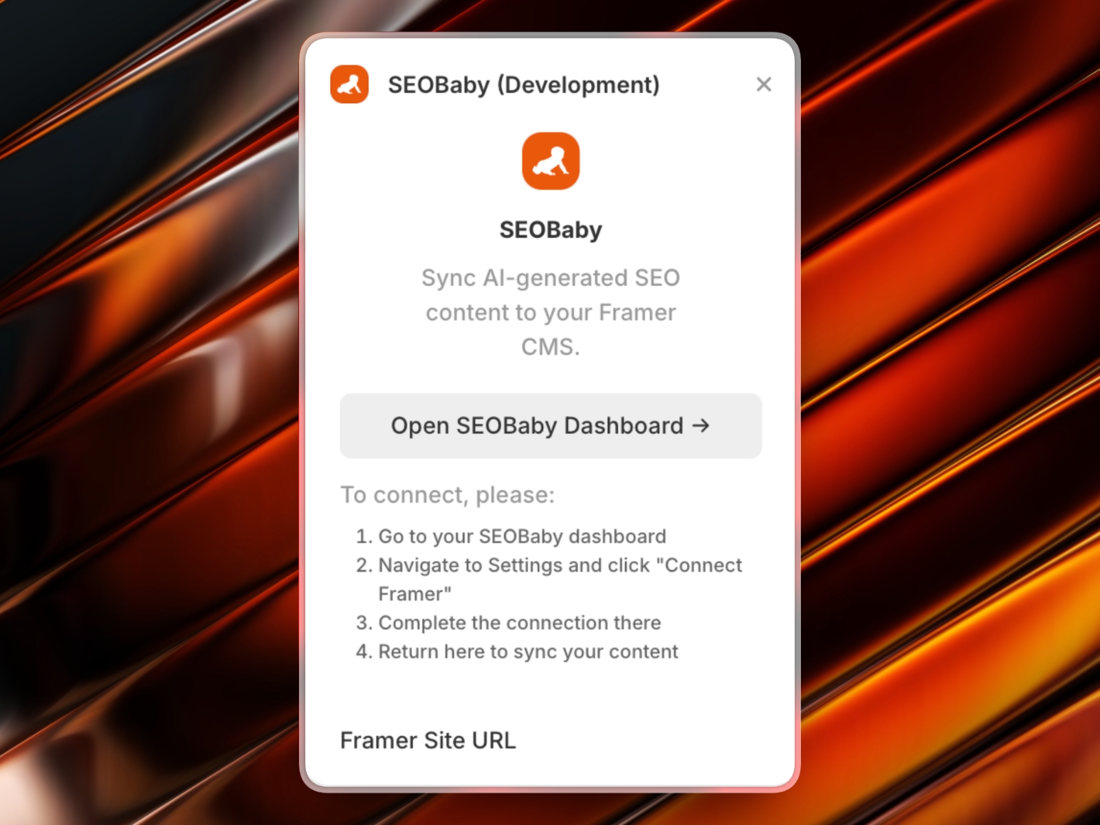 Thumbnail 1 for SEOBaby, a Framer Marketplace template by Aryan Bhasin.