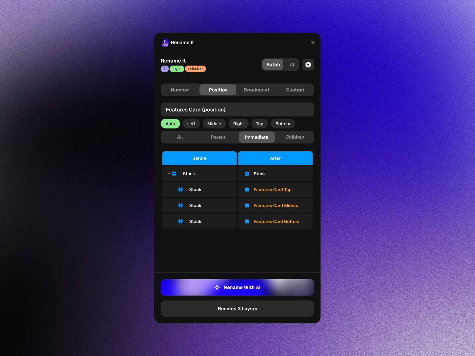 Thumbnail 1 for Rename It, a Framer Marketplace plugin by Iklil Najma Muqtafa.