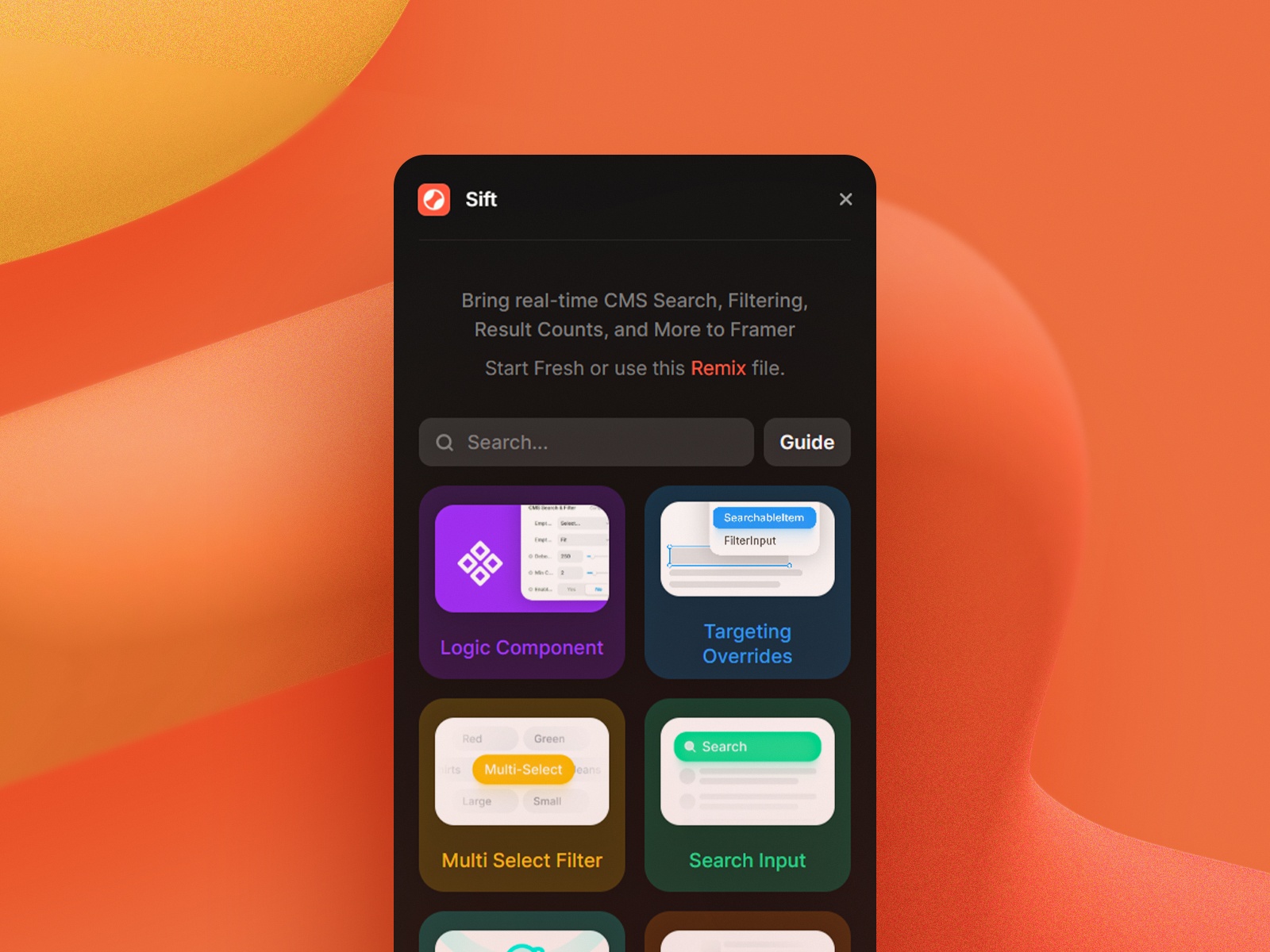 Thumbnail 2 for Sift, a Framer Marketplace plugin by Zain Malik.