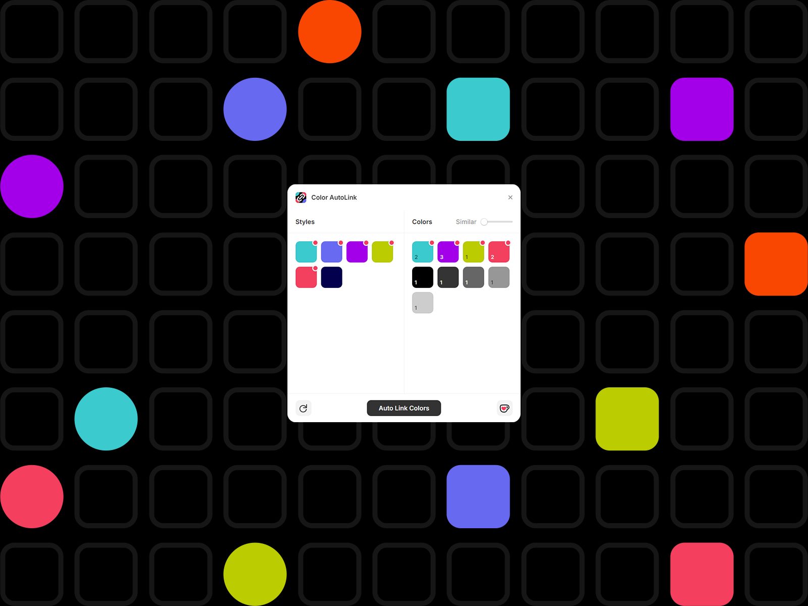 Thumbnail 1 for Color AutoLink, a Framer Marketplace template by Dmitrii FRecolor.