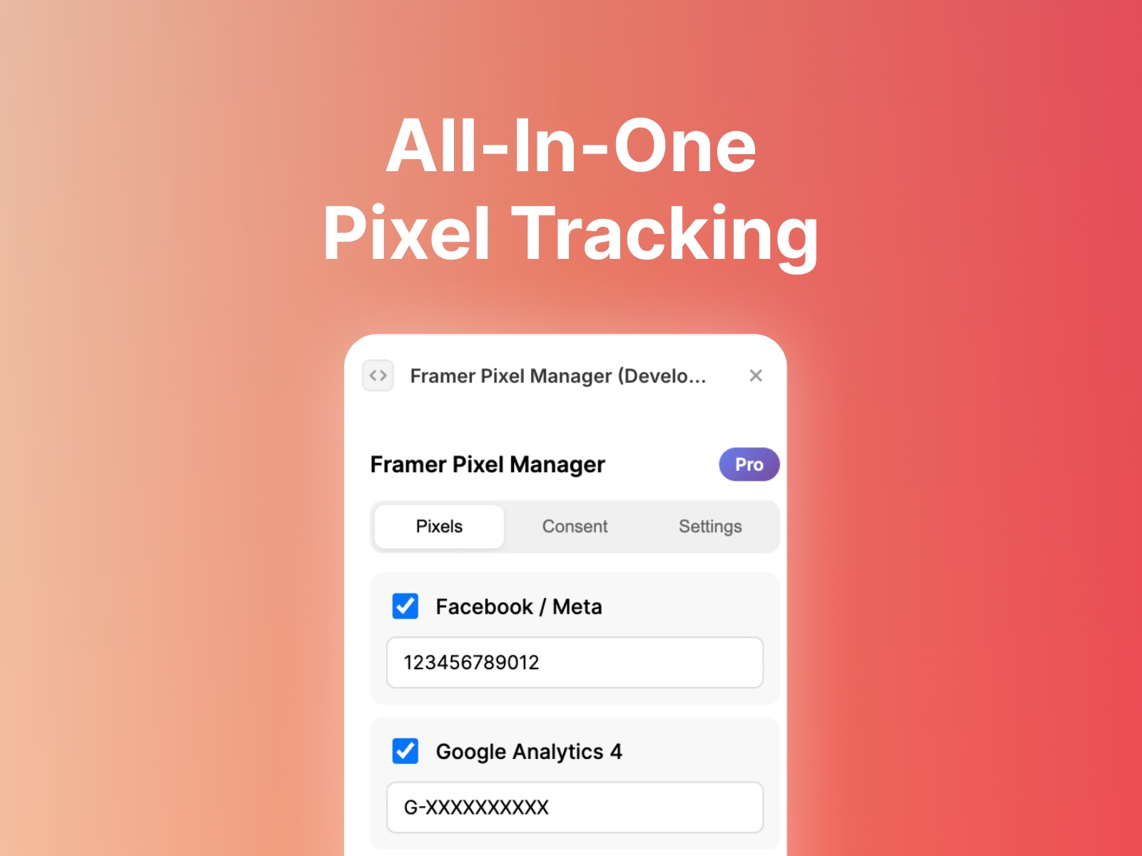 Thumbnail 2 for Framer Pixel Manager, a Framer Marketplace template by Tijerina.
