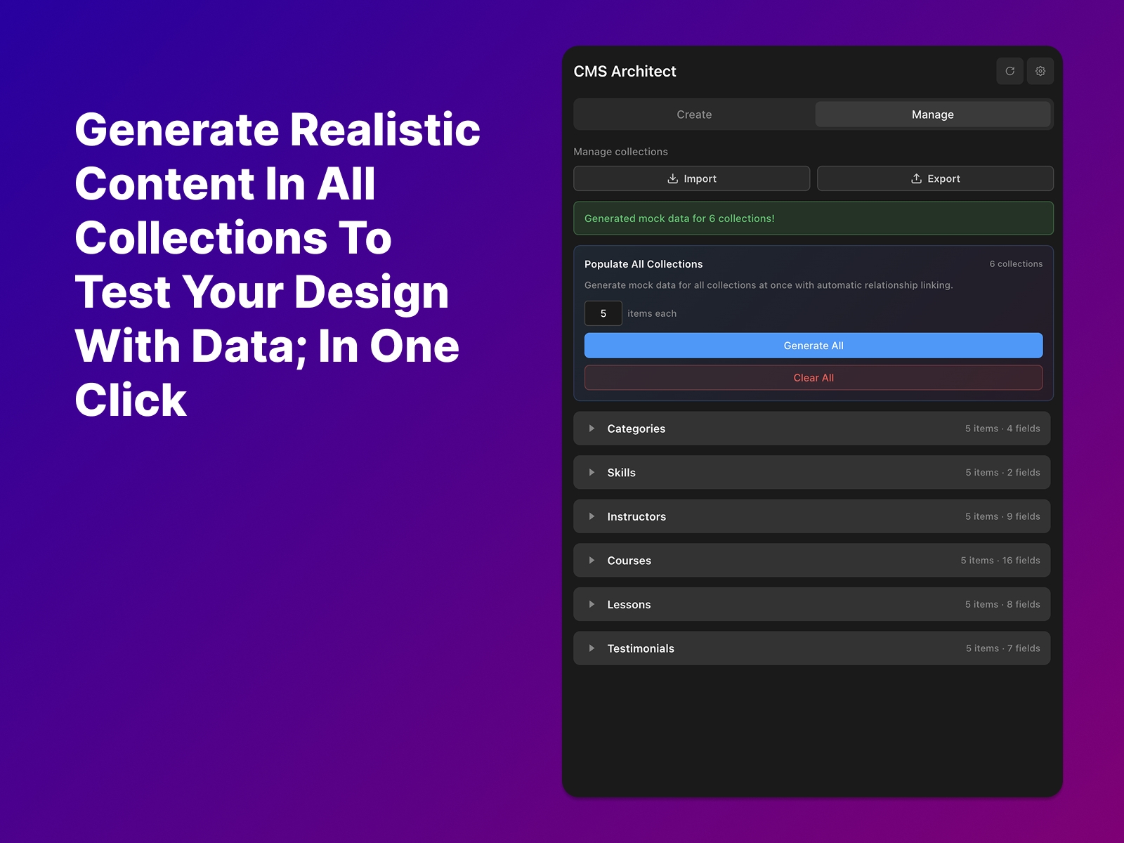 Screenshot 3 for CMS Architect, a Framer Marketplace plugin by Alireza chamanrouy.