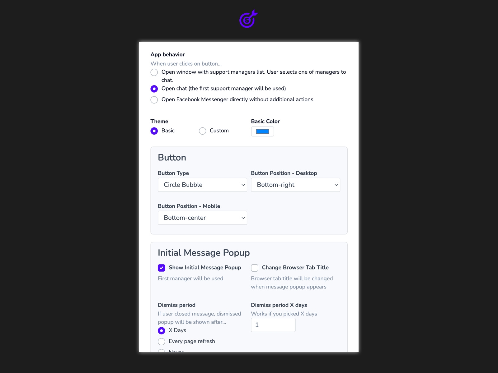 Screenshot 3 for Facebook Messenger Chat, a Framer Marketplace plugin by Smartarget.