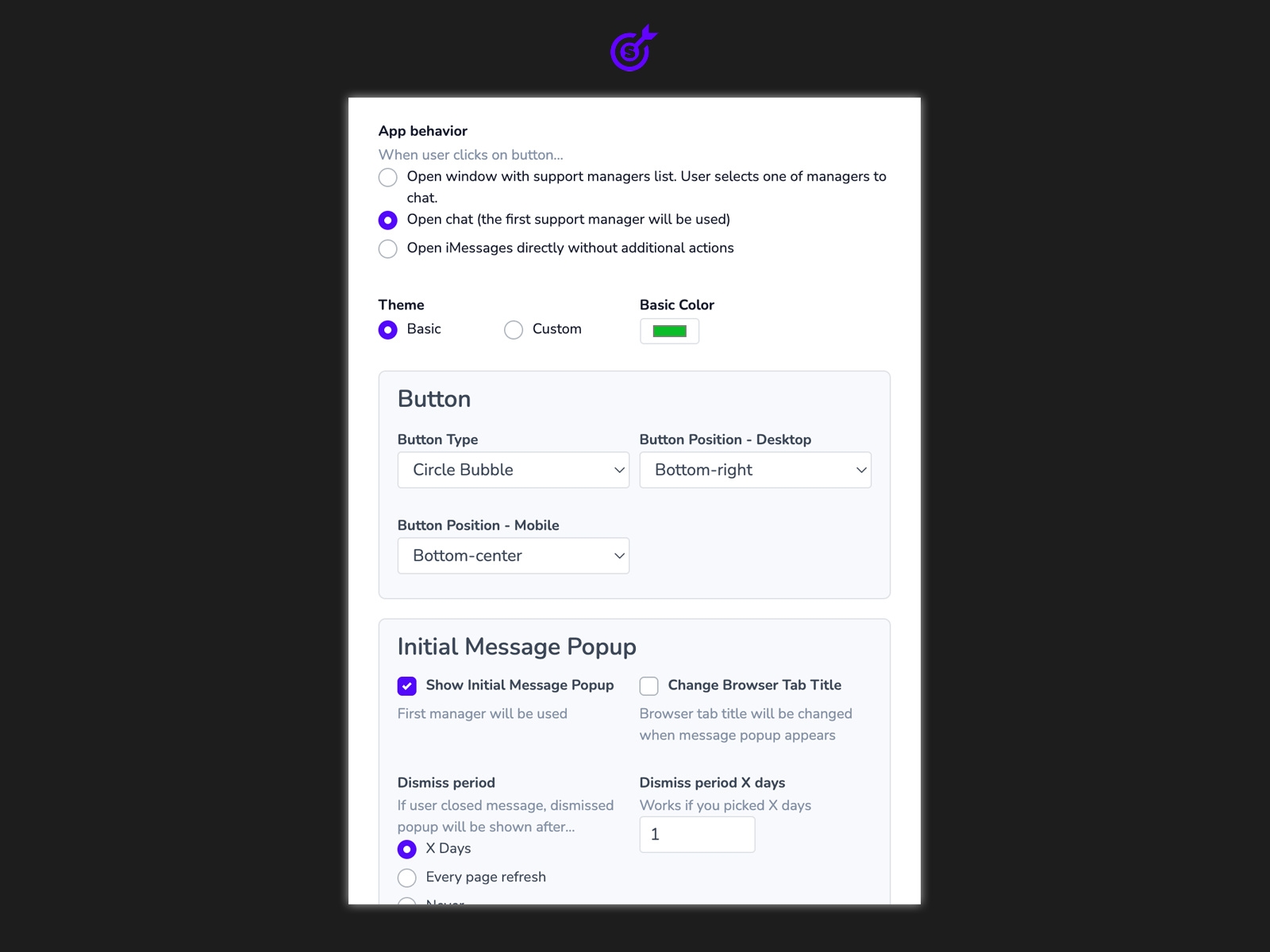 Screenshot 3 for iMessage & SMS - Chat Support, a Framer Marketplace plugin by Smartarget.
