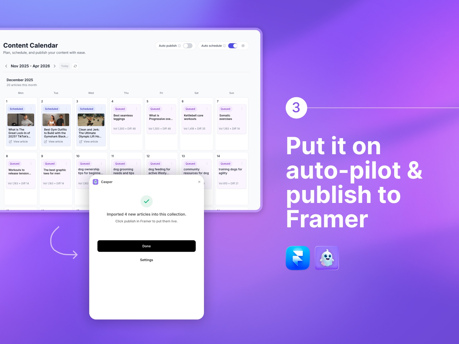 Screenshot 4 for Casper, a Framer Marketplace plugin by Casper Content.