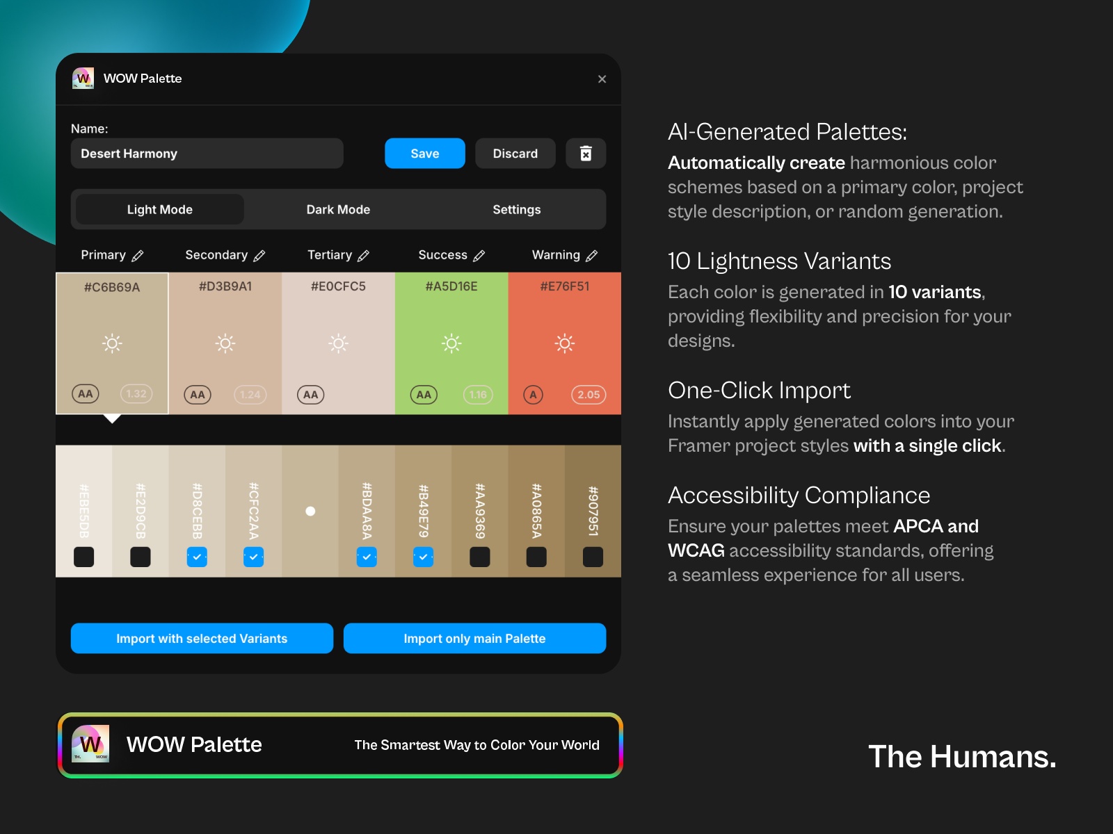 Screenshot 4 for WOW Palette, a Framer Marketplace plugin by The Humans.