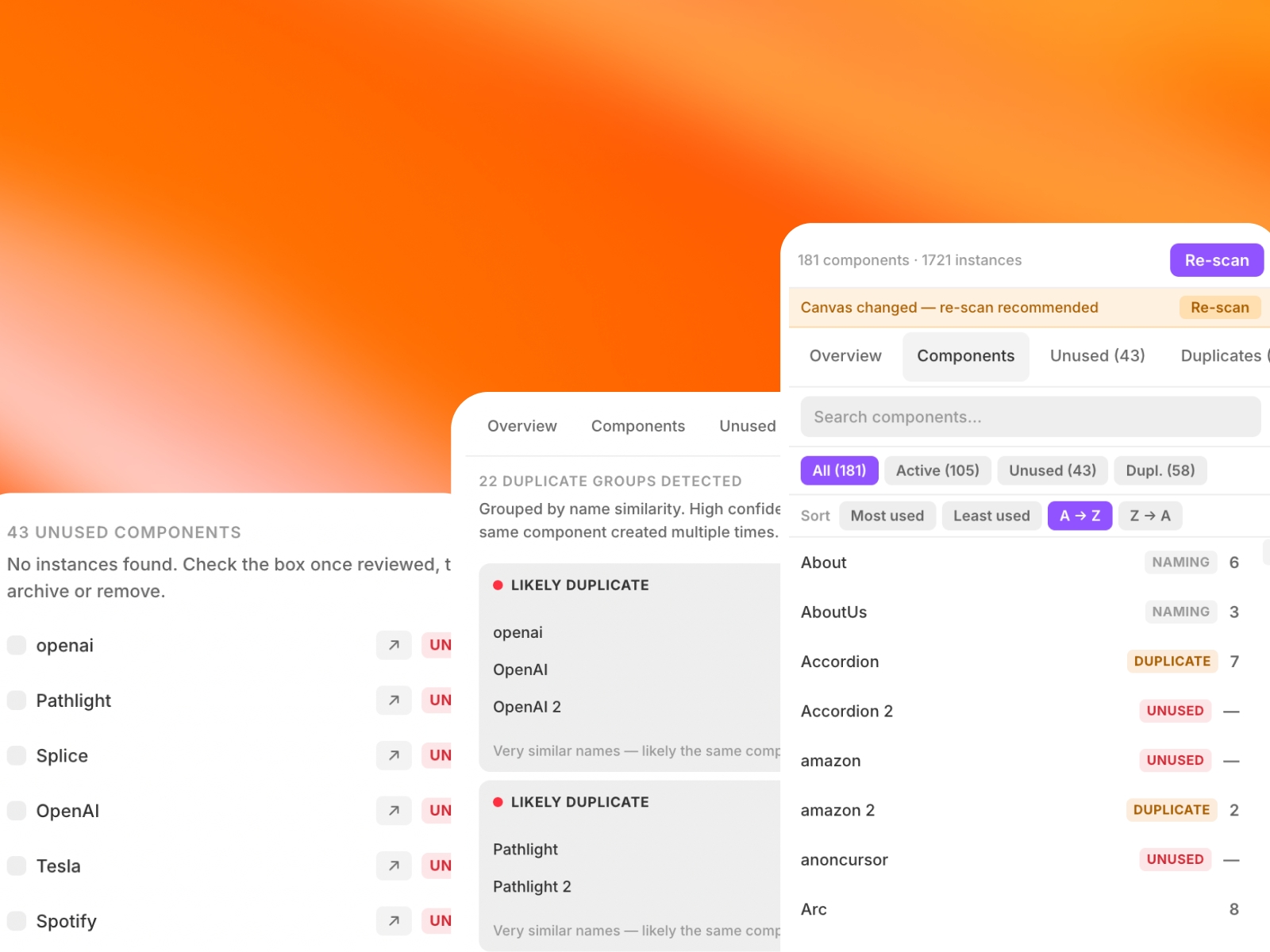 Thumbnail 1 for Component Usage Analyzer, a Framer Marketplace template by Floyka Design Studio.