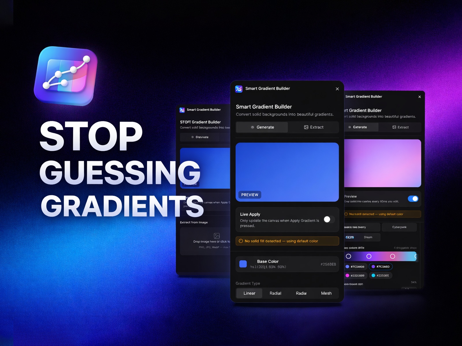 Screenshot 3 for Smart Gradient Builder, a Framer Marketplace plugin by ahmad madhoun.