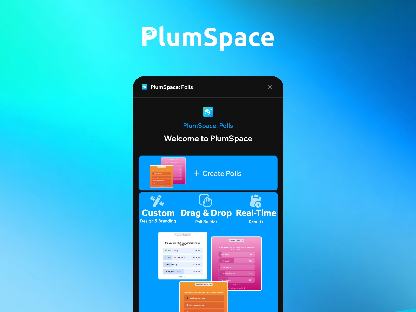 Thumbnail 1 for PlumSpace: Polls, a Framer Marketplace template by PlumSpace.