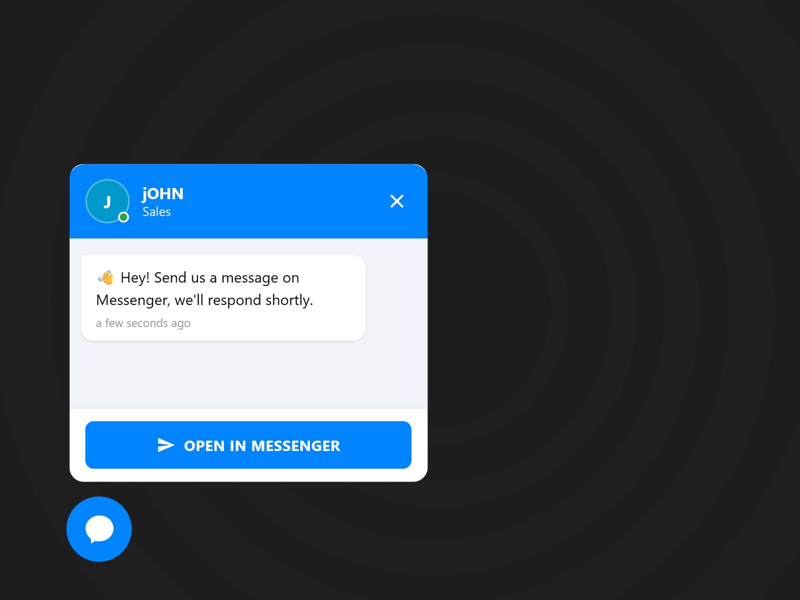 Thumbnail 1 for Facebook Messenger Button, a Framer Marketplace template by Ekomobong Otu.