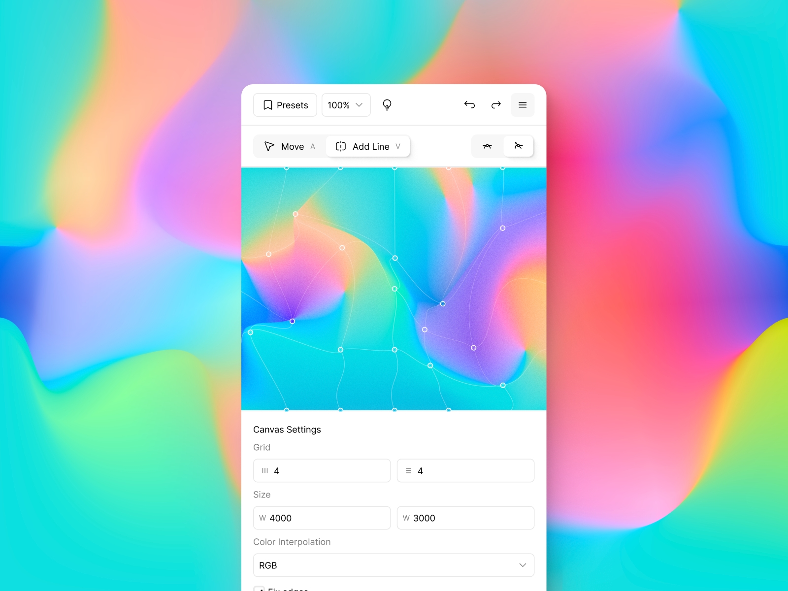 Thumbnail 1 for ColorFlow — Mesh Gradient, a Framer Marketplace template by Ruslan Latypov.