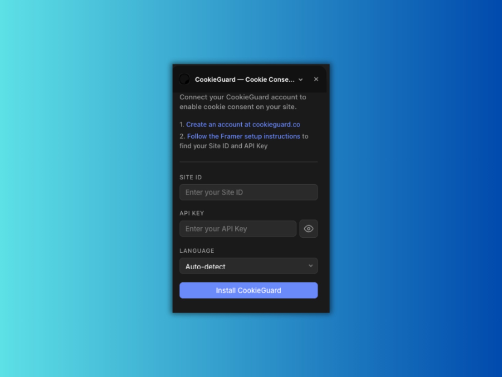 Thumbnail 1 for CookieGuard — Cookie Consent, a Framer Marketplace template by Divyabh Mishra.