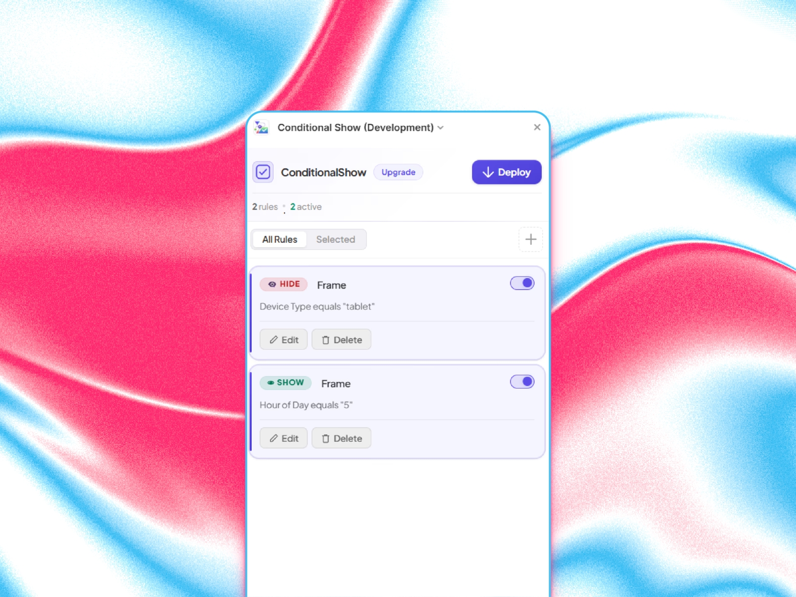 Thumbnail 1 for Conditional Show, a Framer Marketplace template by Evixel Studio.
