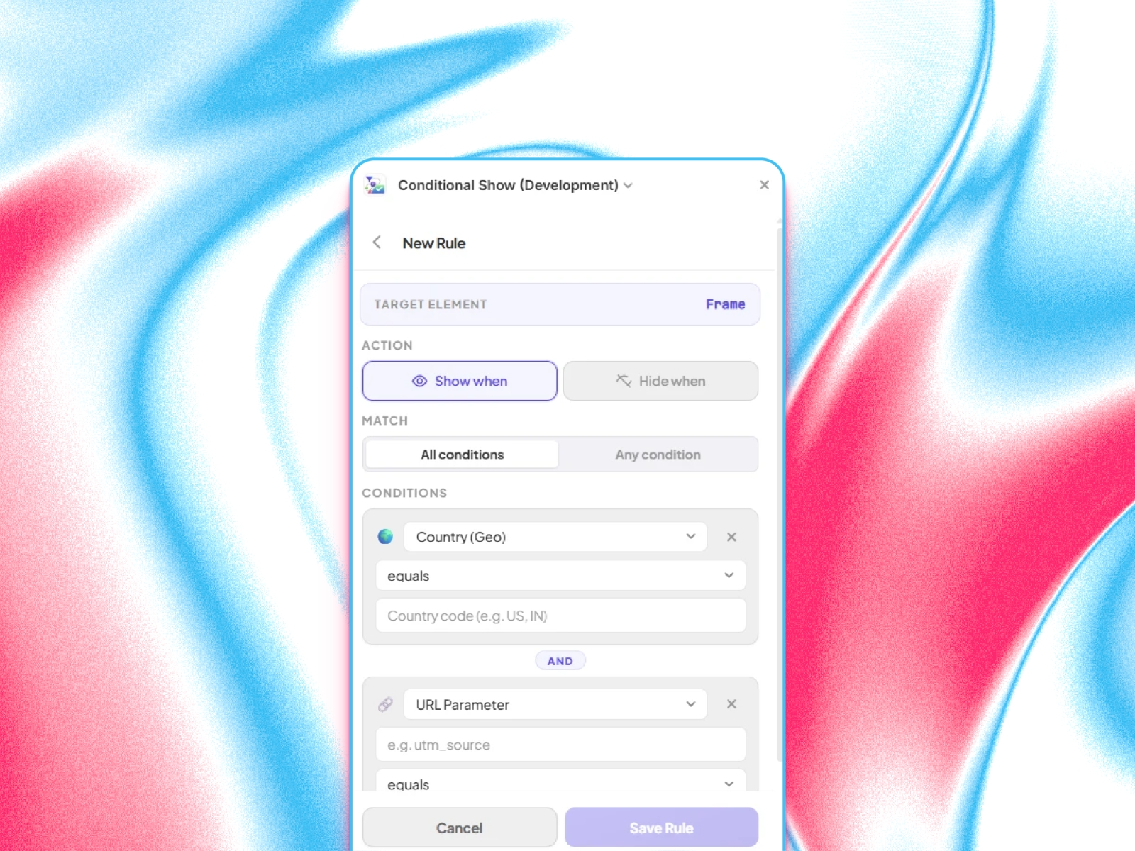 Thumbnail 2 for Conditional Show, a Framer Marketplace template by Evixel Studio.