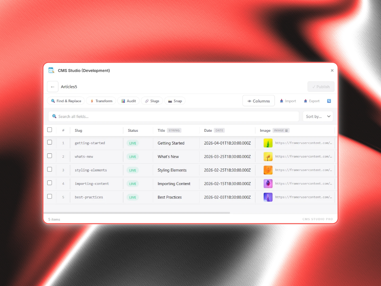 Thumbnail 2 for CMS Studio, a Framer Marketplace template by Evixel Studio.