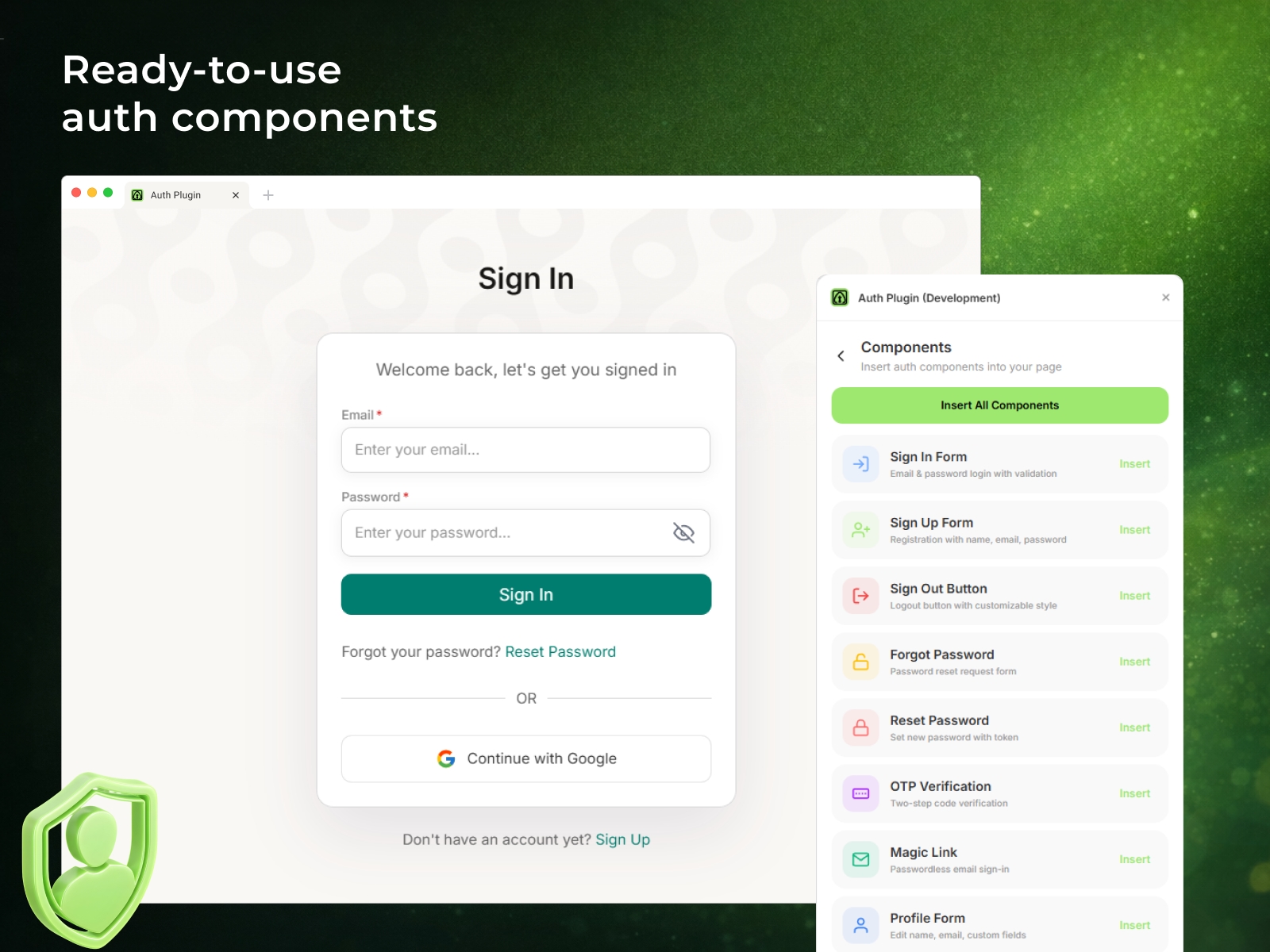 Thumbnail 2 for Auth Plugin, a Framer Marketplace plugin by Framer Geeks.