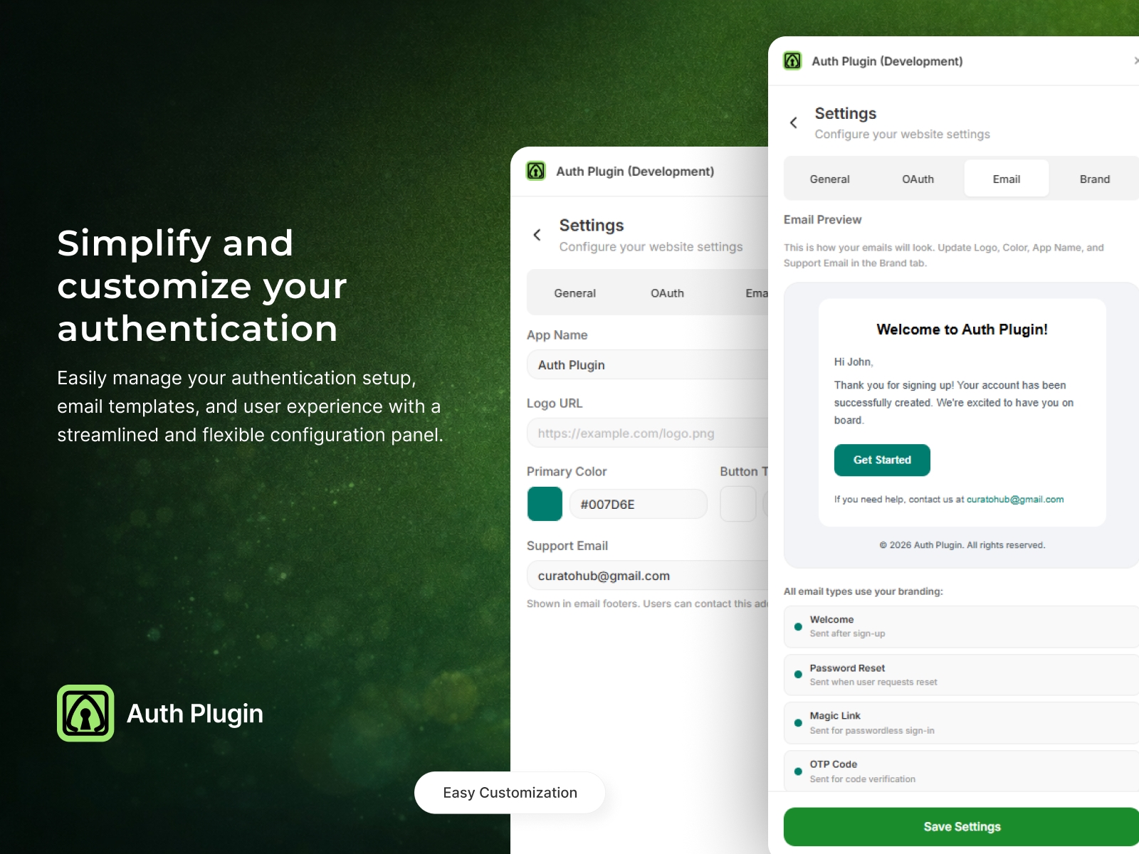 Screenshot 4 for Auth Plugin, a Framer Marketplace plugin by Framer Geeks.