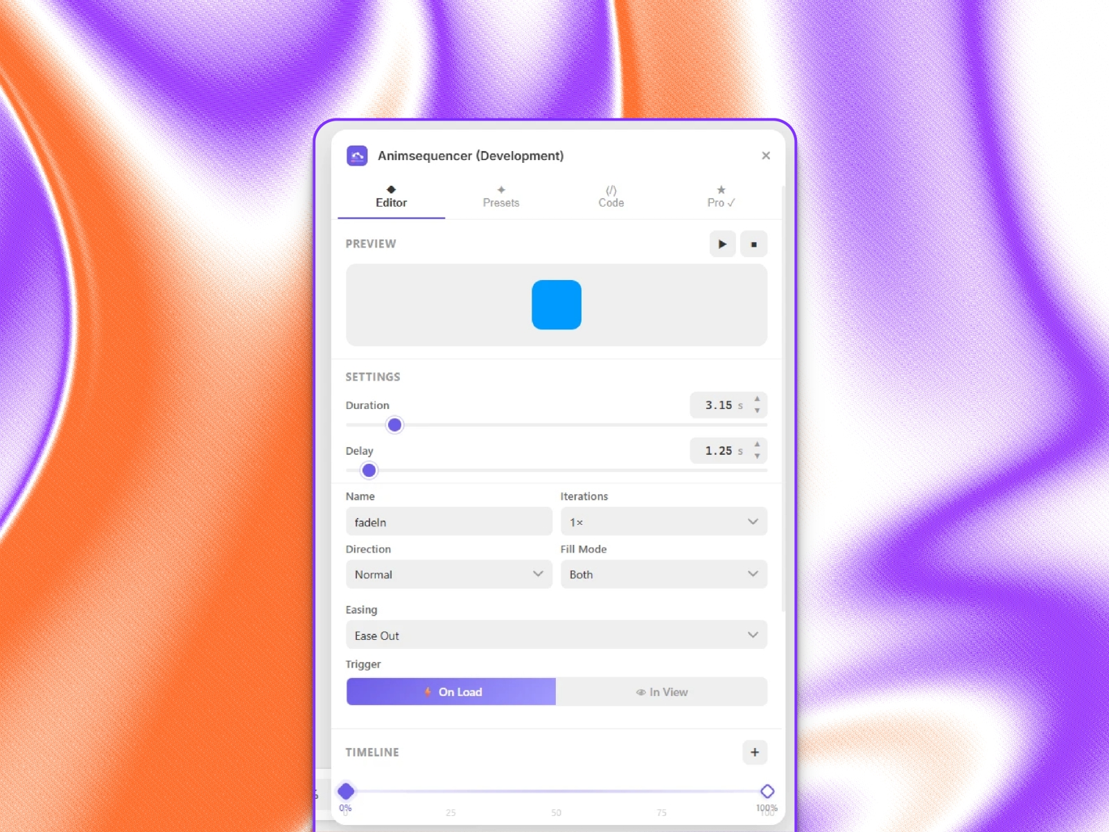 Thumbnail 1 for Animsequencer, a Framer Marketplace template by Evixel Studio.