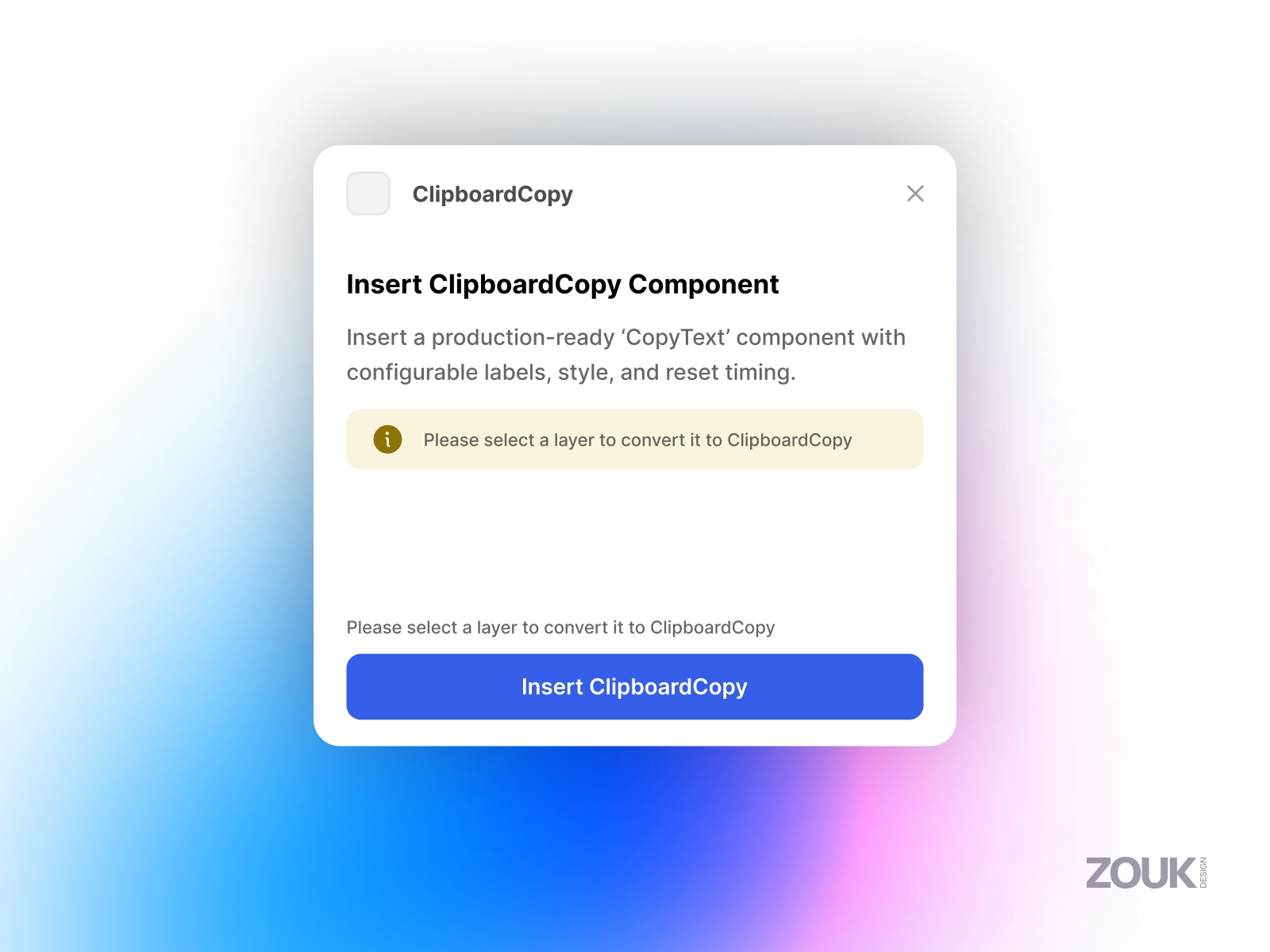 Thumbnail 1 for Clipboard Copy, a Framer Marketplace template by Zouk Design.