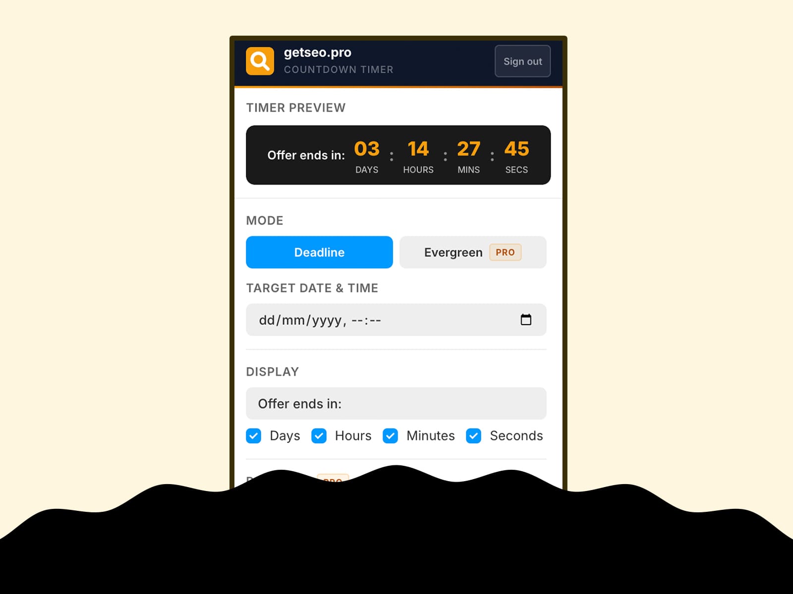 Countdown Timer by getseo.pro