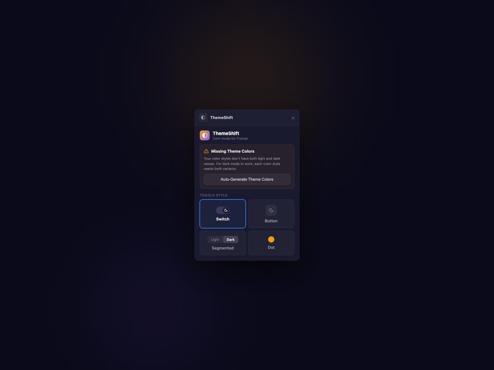 ThemeShift — Dark Mode Toggle