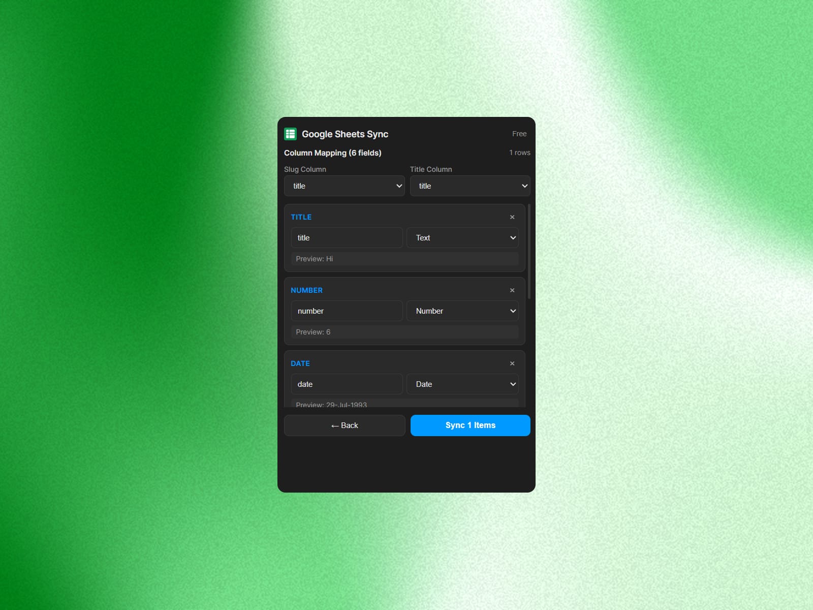 Google Sheets Sync