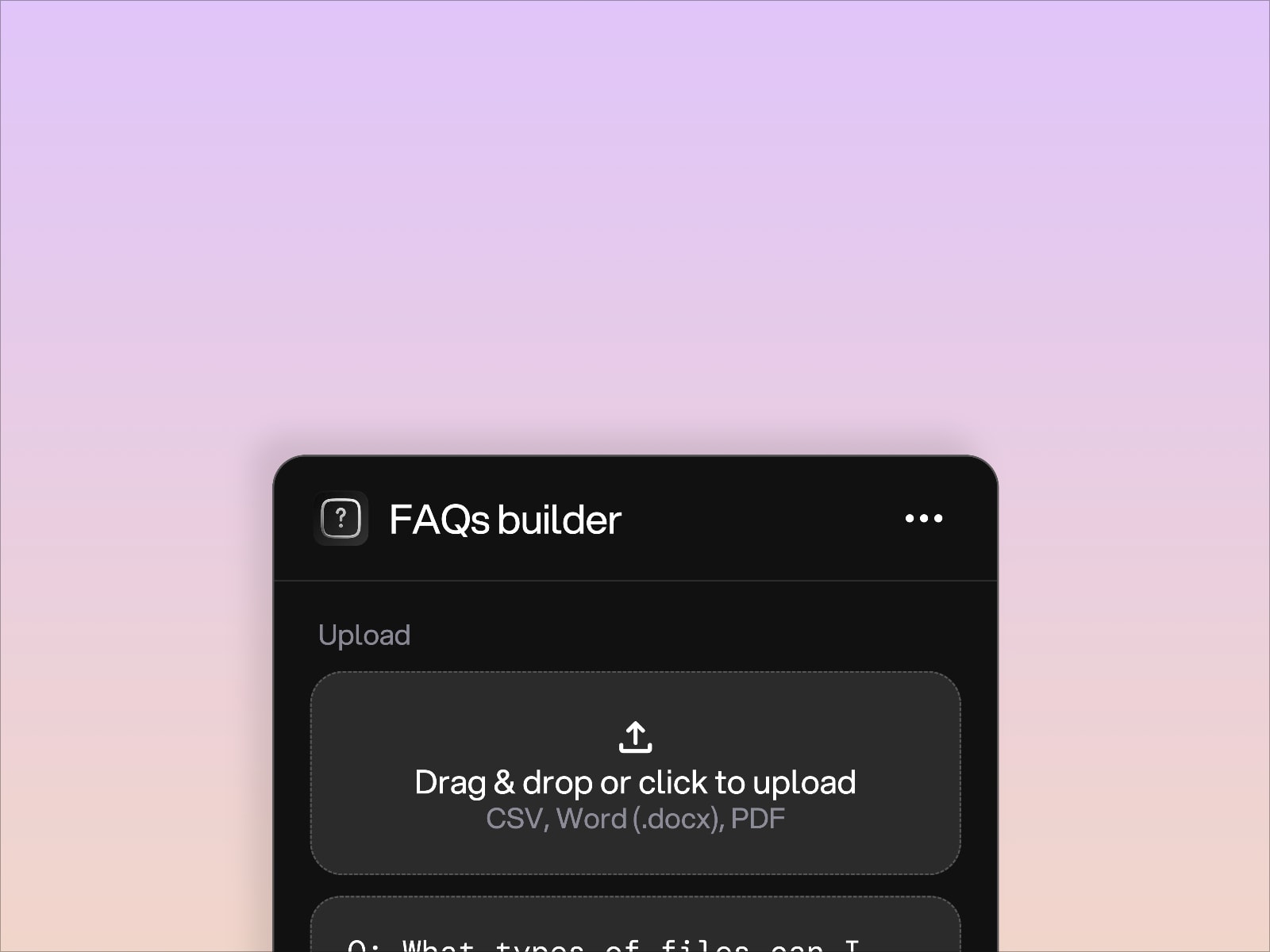 FAQs Builder