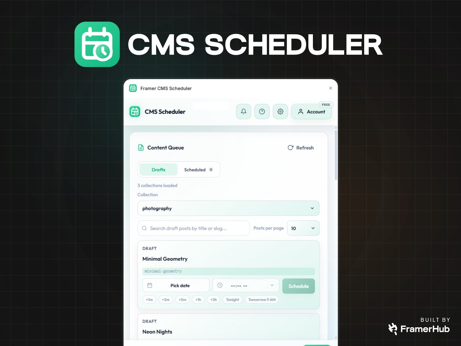 Framer CMS Scheduler