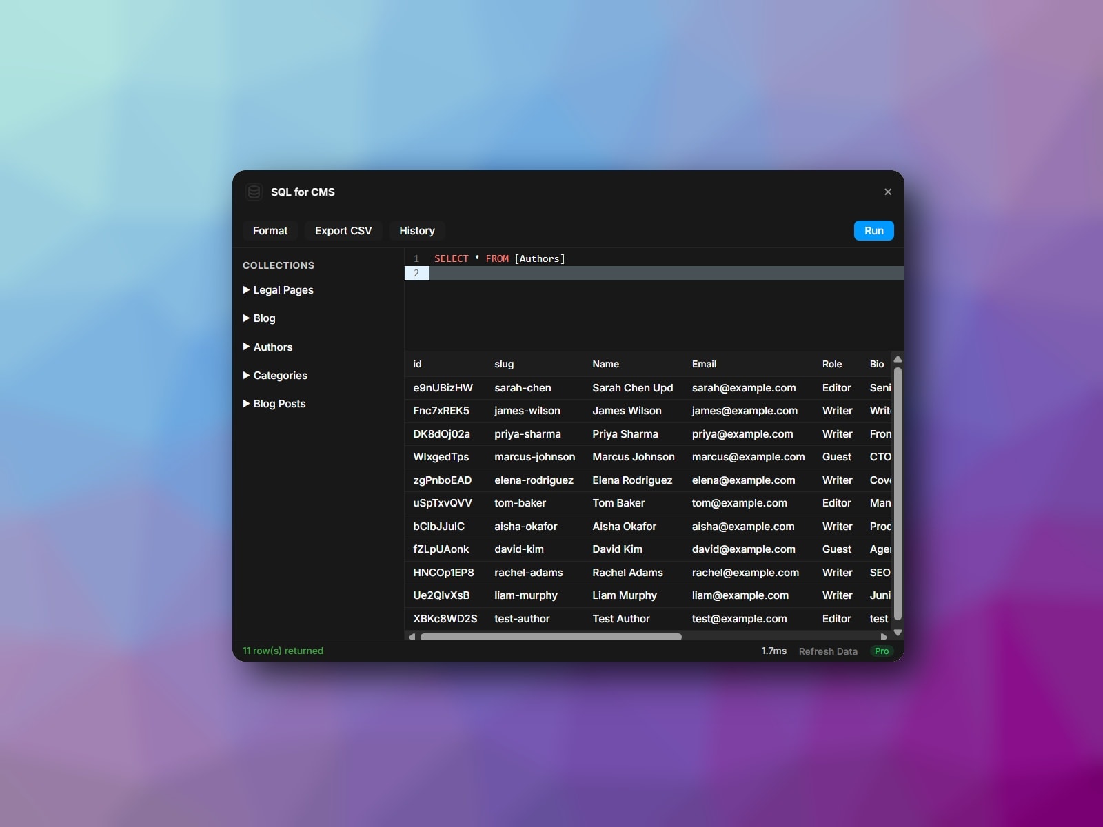 SQL for CMS
