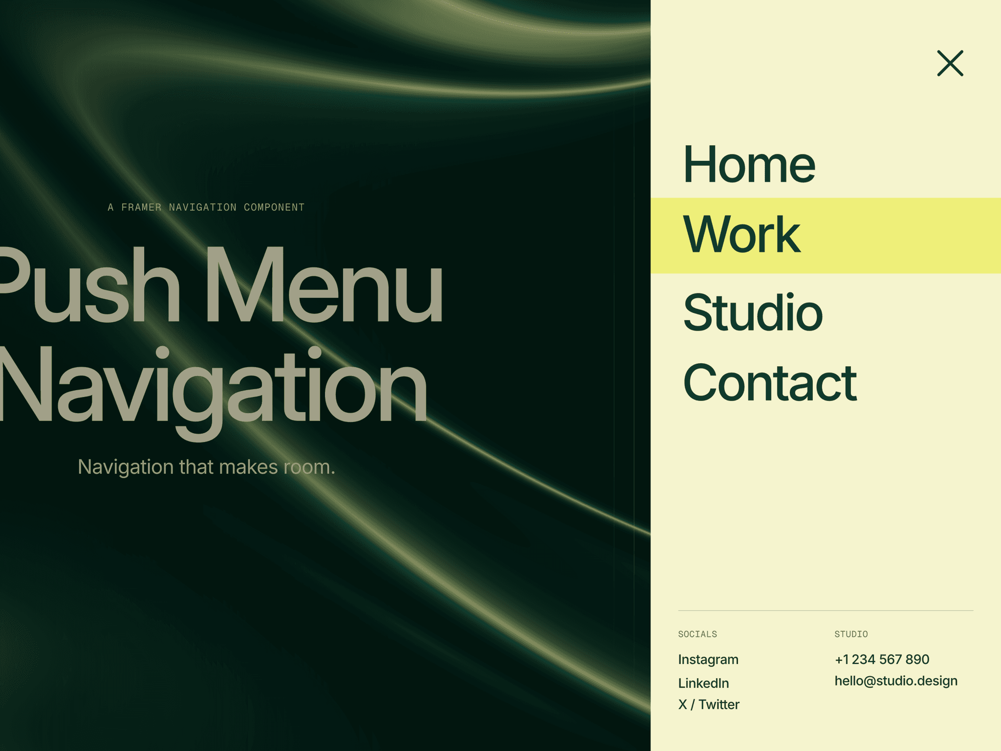 Push Menu Navigation