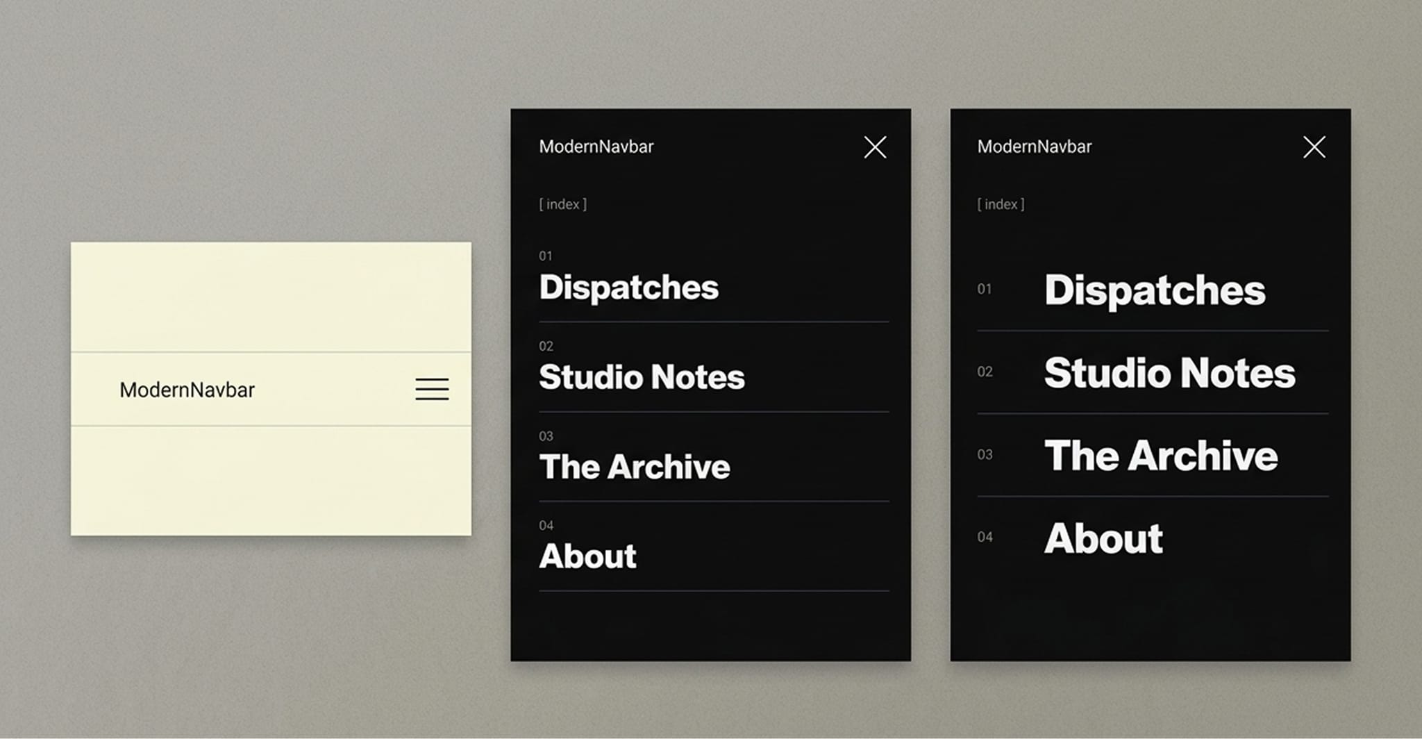 Modern Index Navbar