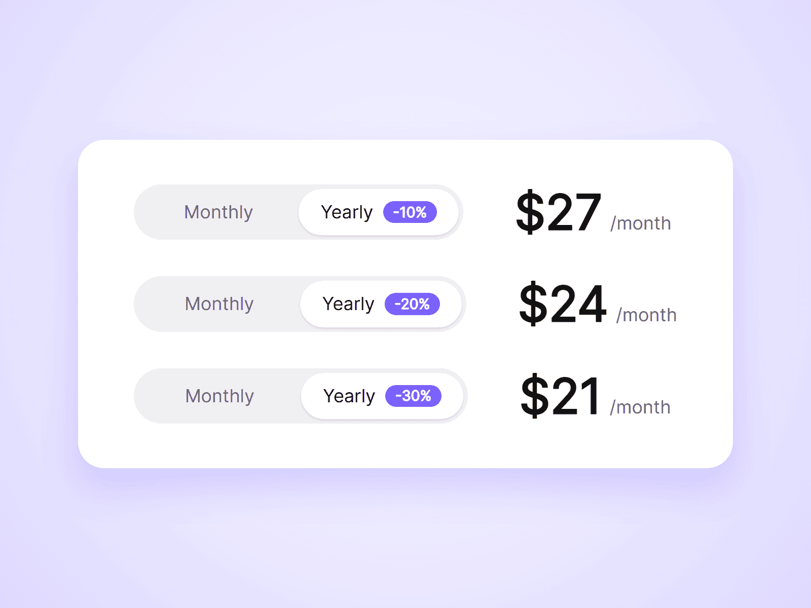 Live Pricing Toggle