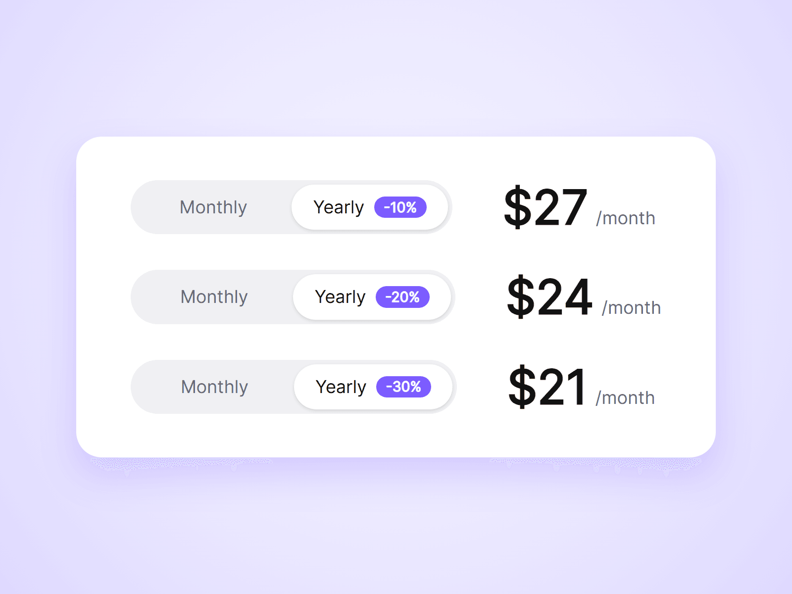 Live Pricing Toggle