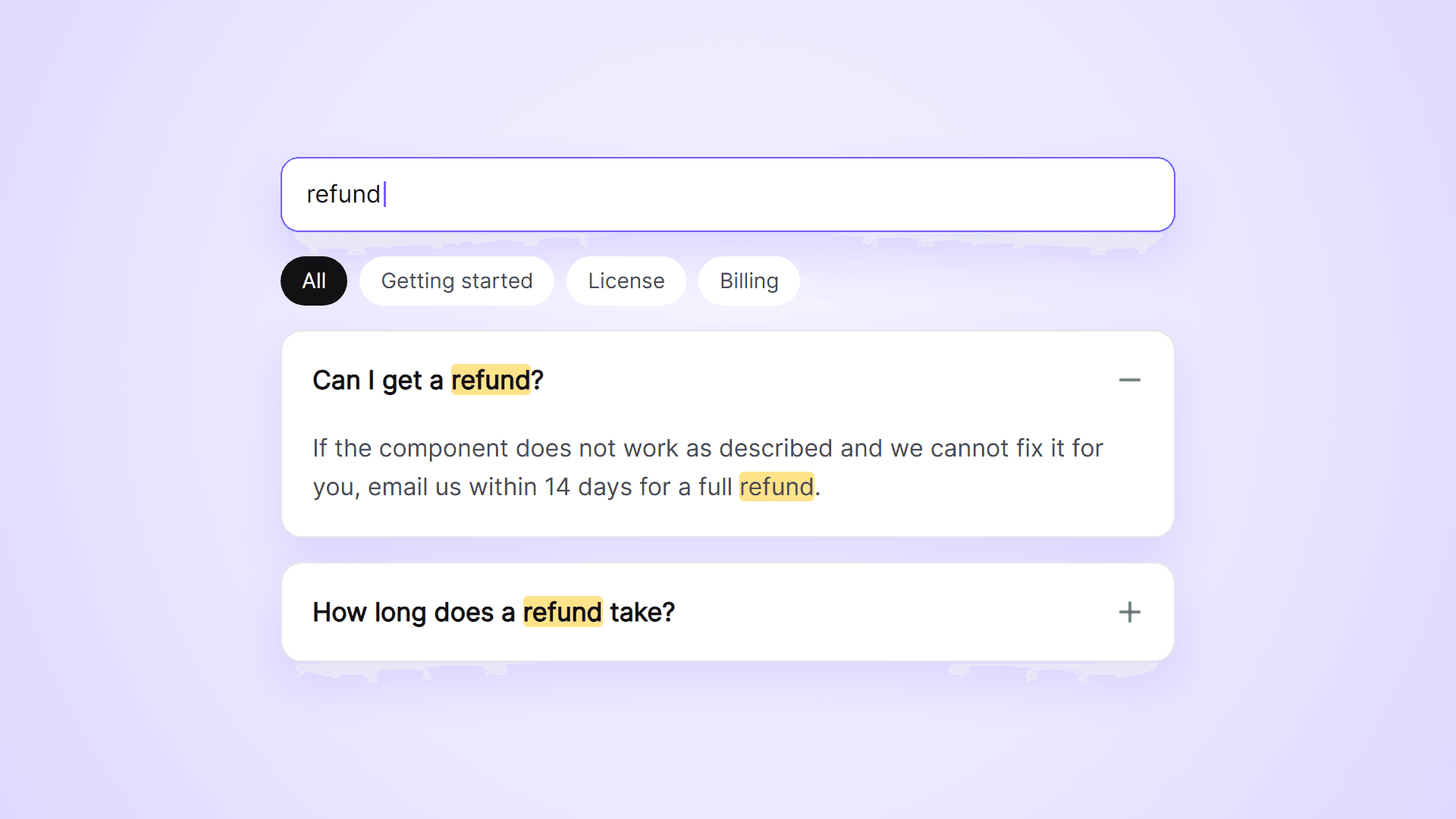 Searchable FAQ