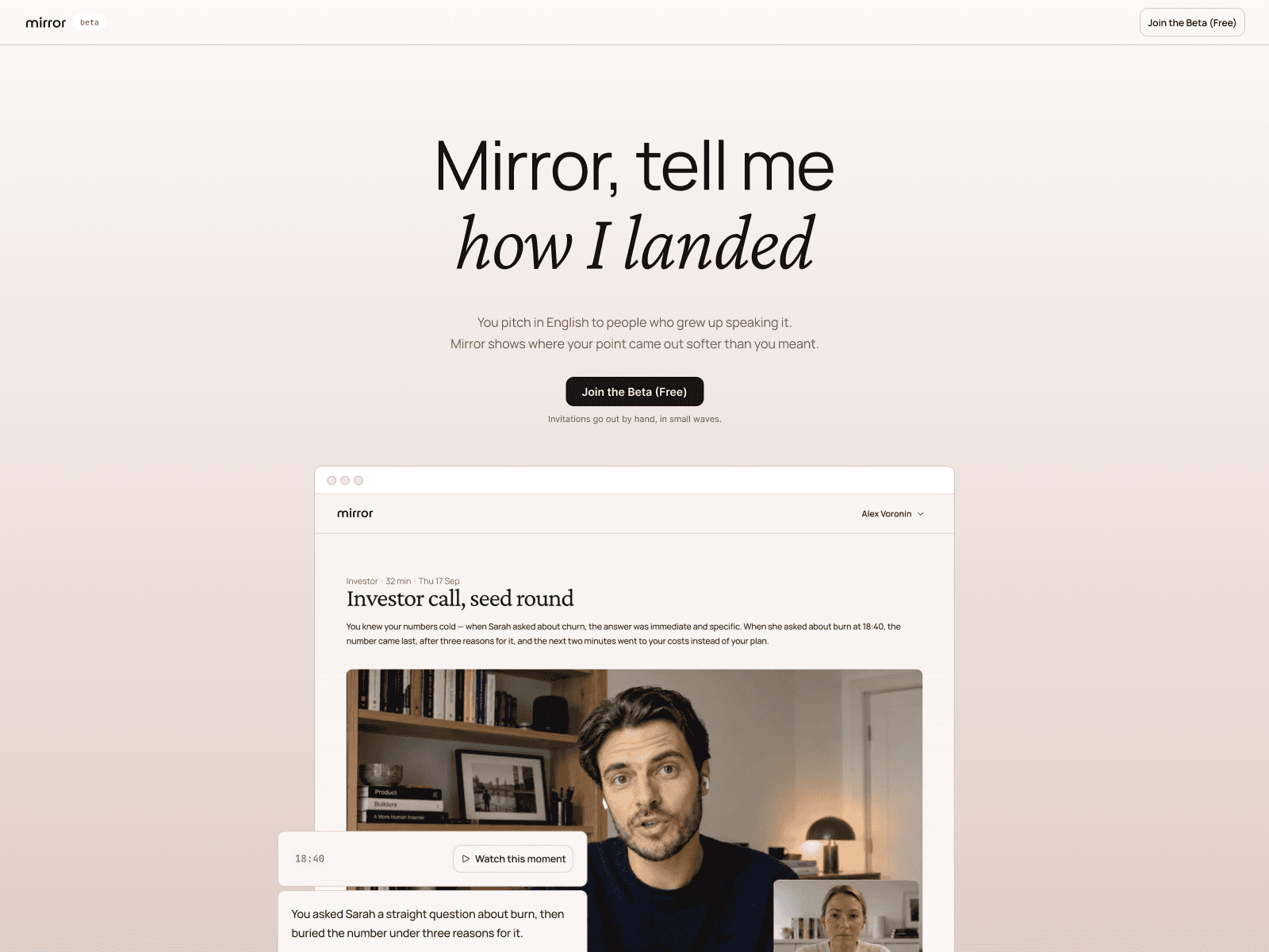 Mirror Landing Page