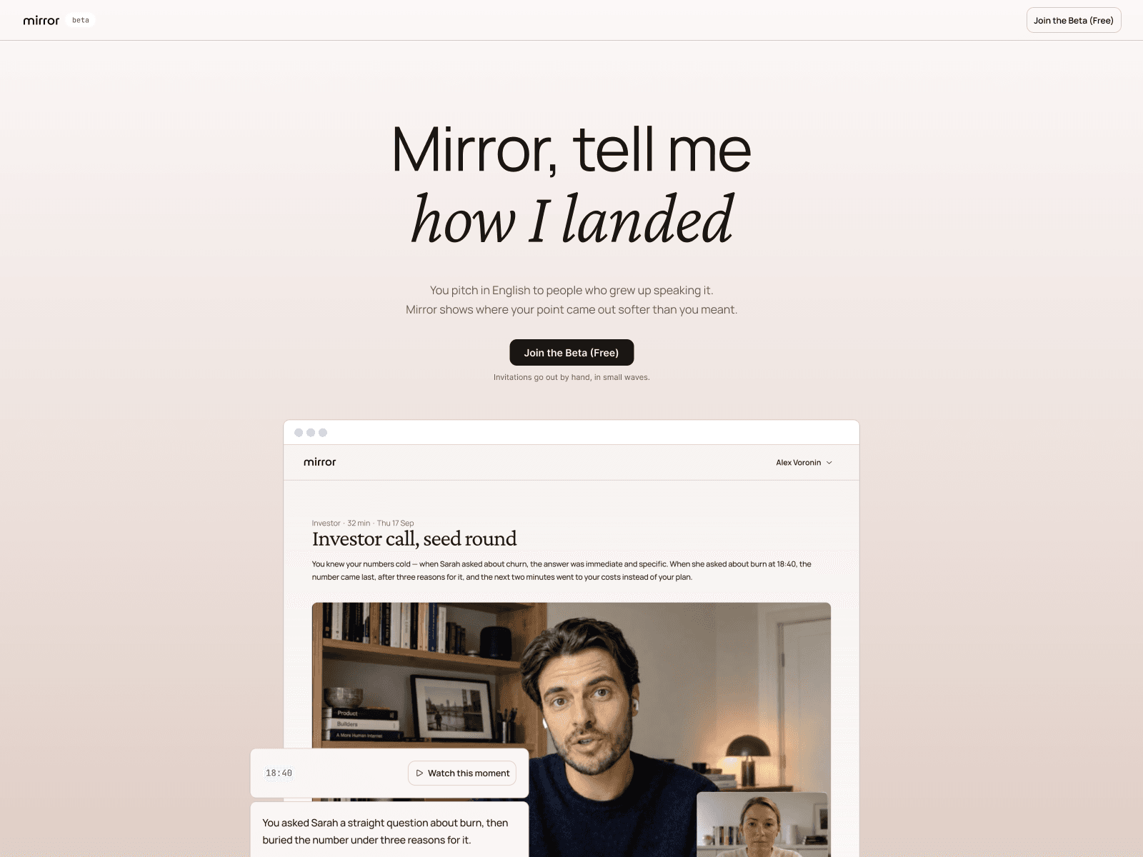 Mirror Landing Page
