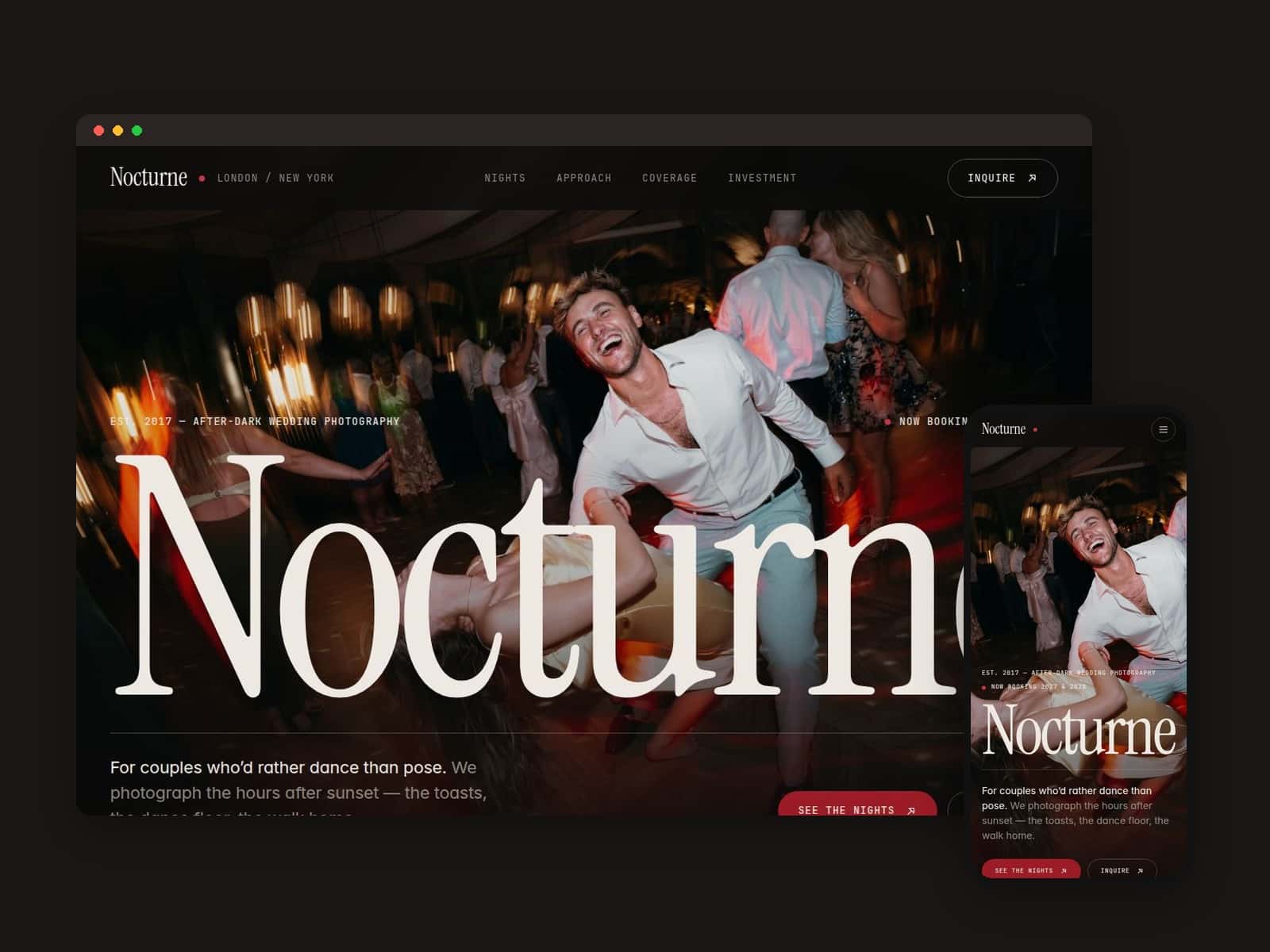 Night Wedding Photo