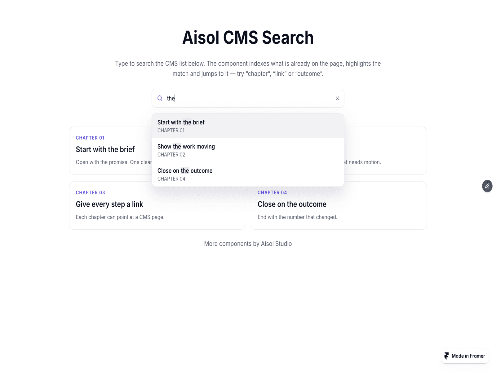 Aisol CMS Search