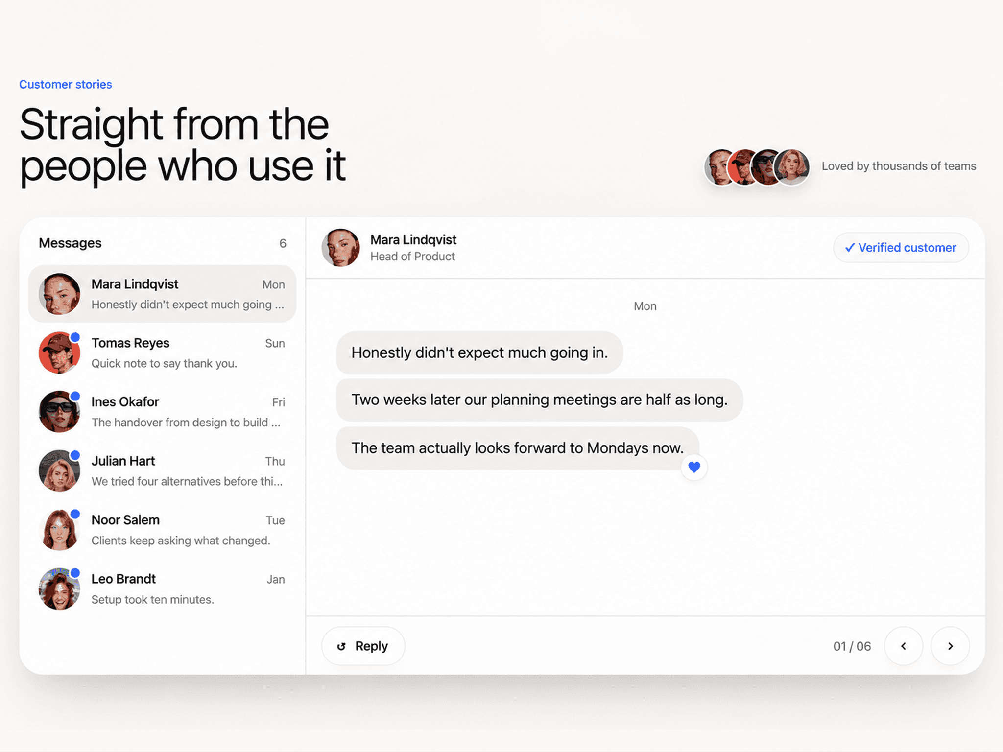 Messages Testimonial