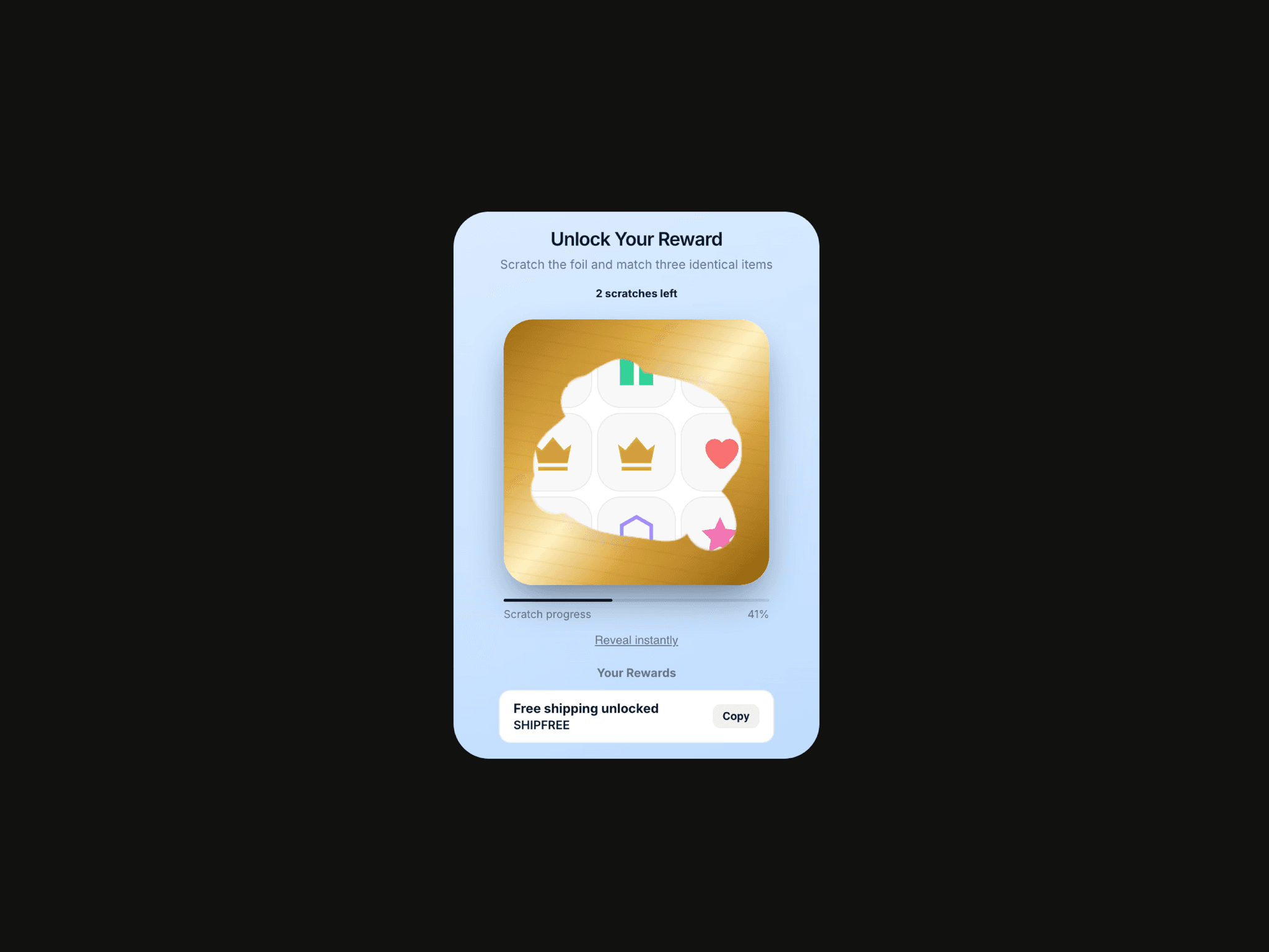 Scratch Card Popup