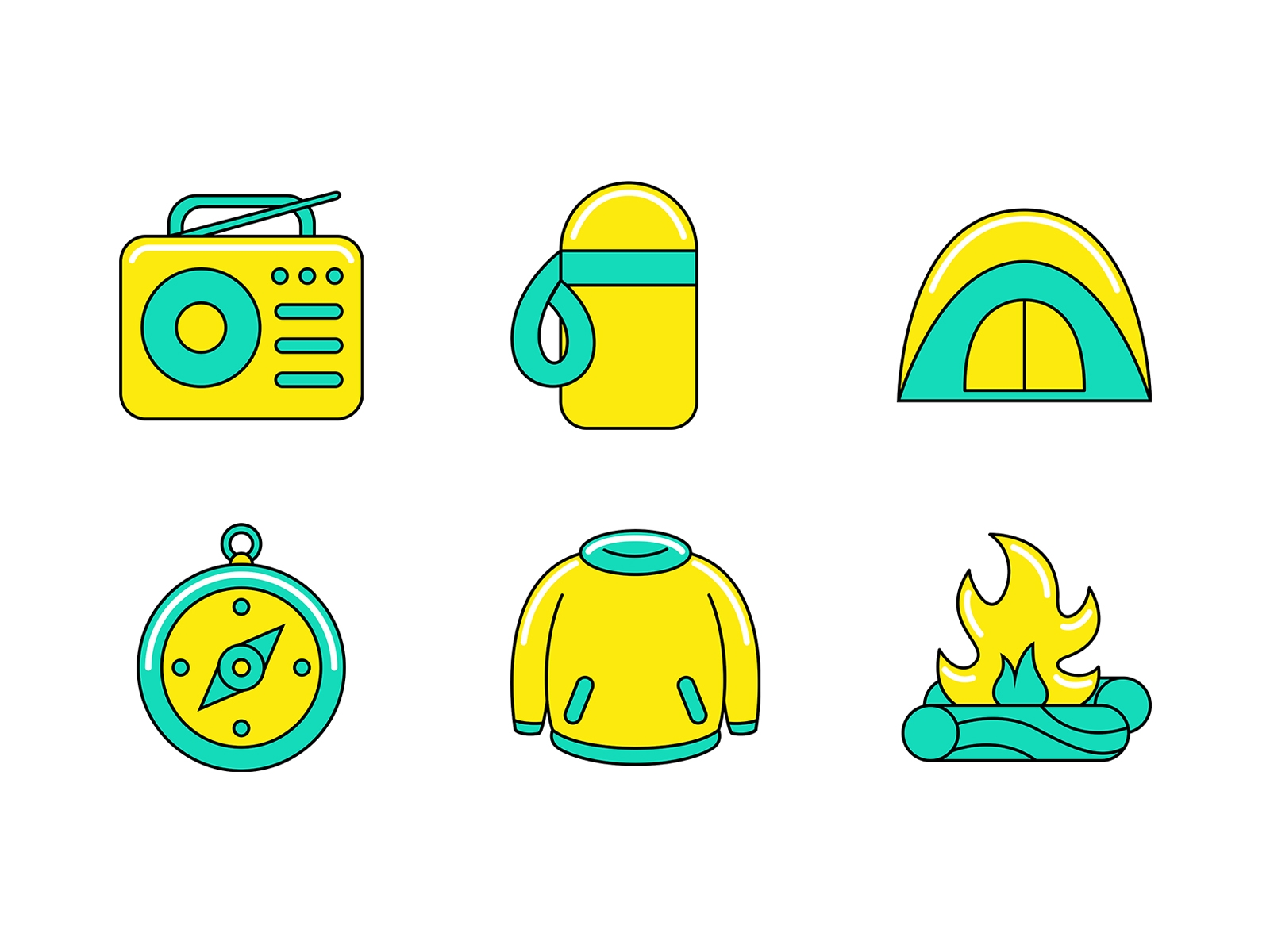 Camping Fill Outline