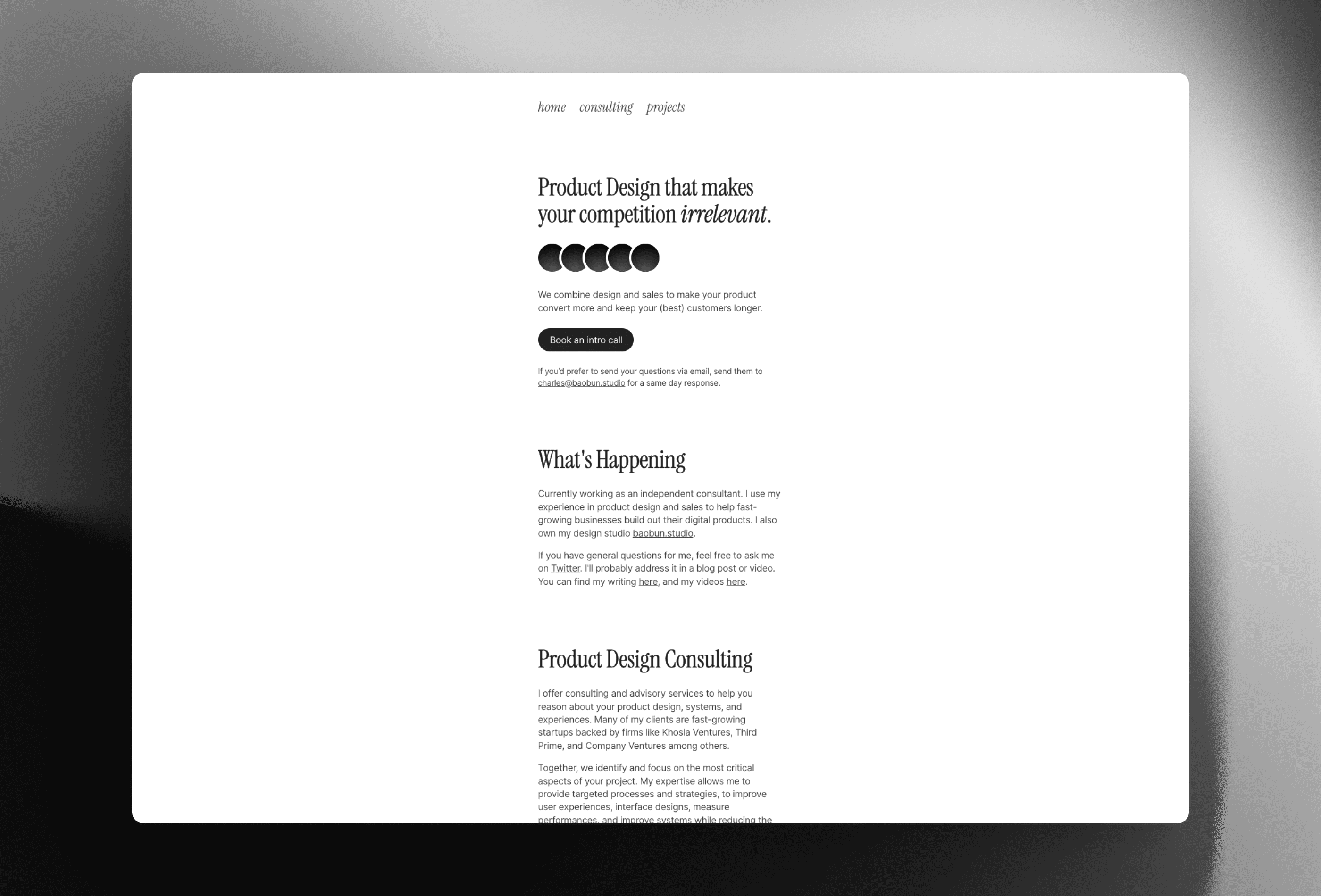 Screenshot 2 for Simplistic, a Framer Marketplace template by Charles Postiaux.