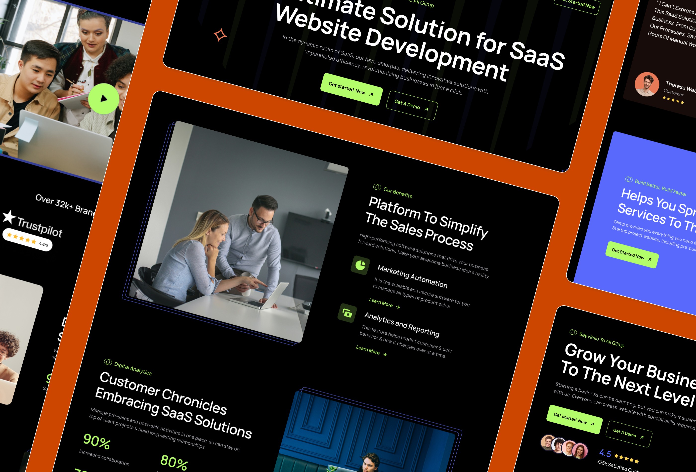 Screenshot 3 for Glimp, a Framer Marketplace template by FramerDevs.