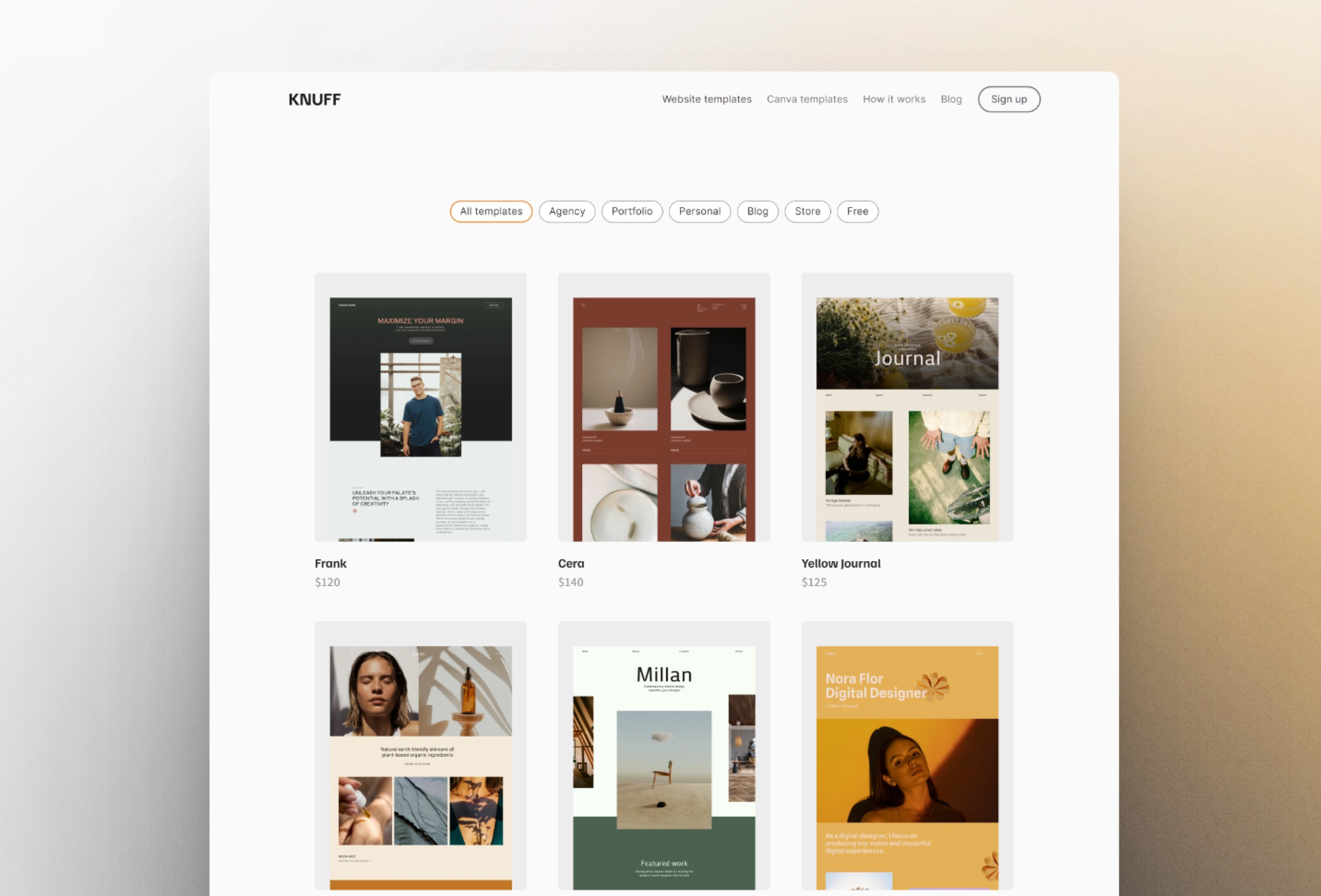 Screenshot 3 for Knuff, a Framer Marketplace template by Nouran.