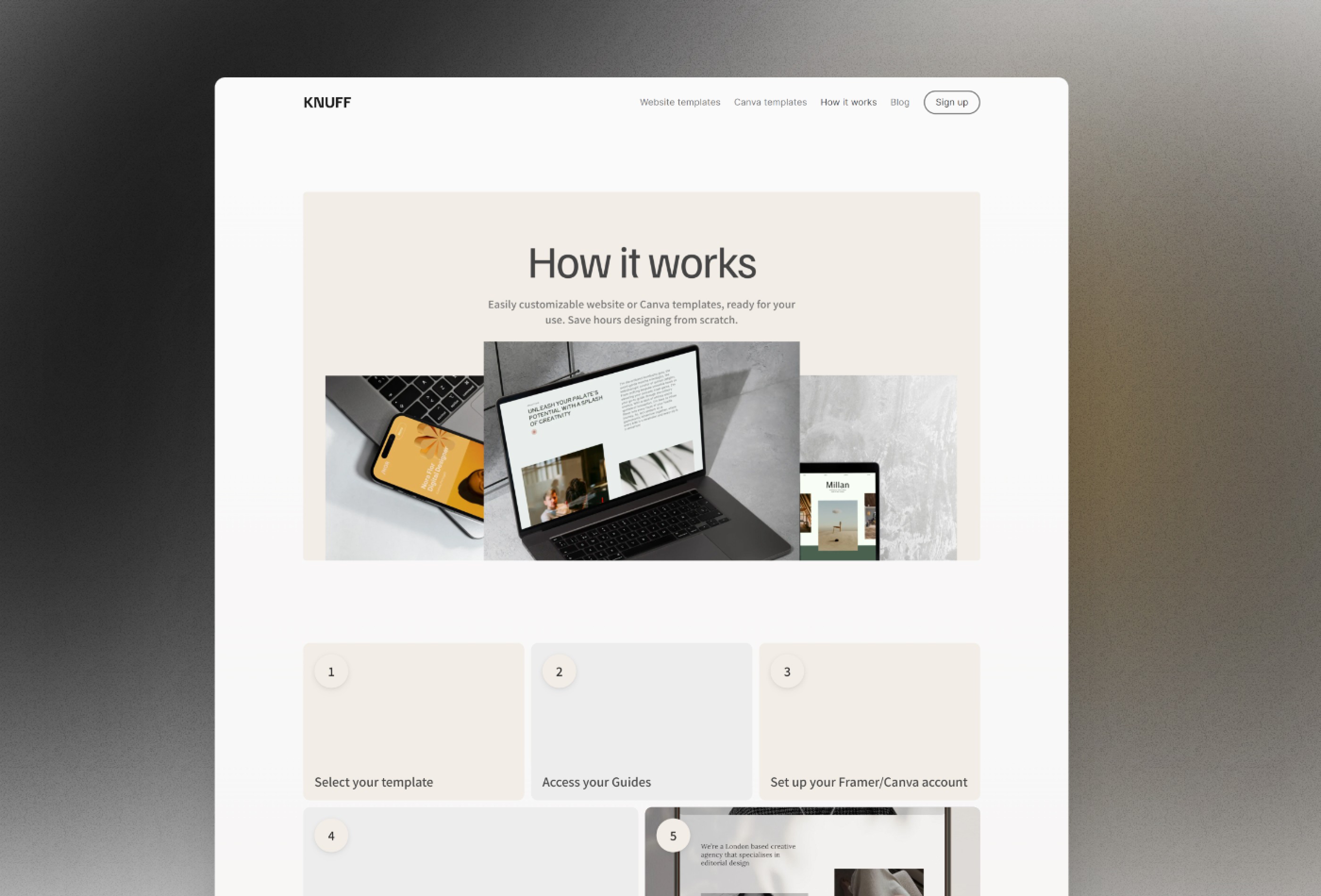 Screenshot 4 for Knuff, a Framer Marketplace template by Nouran.