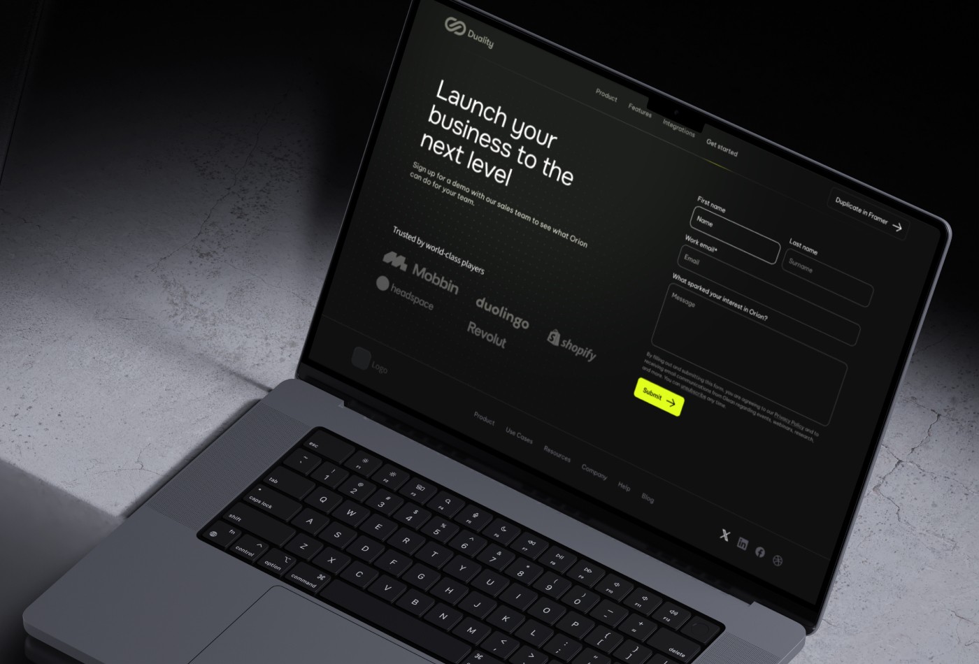 Screenshot 3 for Duality, a Framer Marketplace template by Andrea Montini.