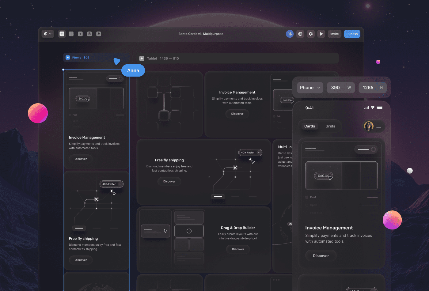 Screenshot 4 for UI8 Bento Cards, a Framer Marketplace template by UI8.